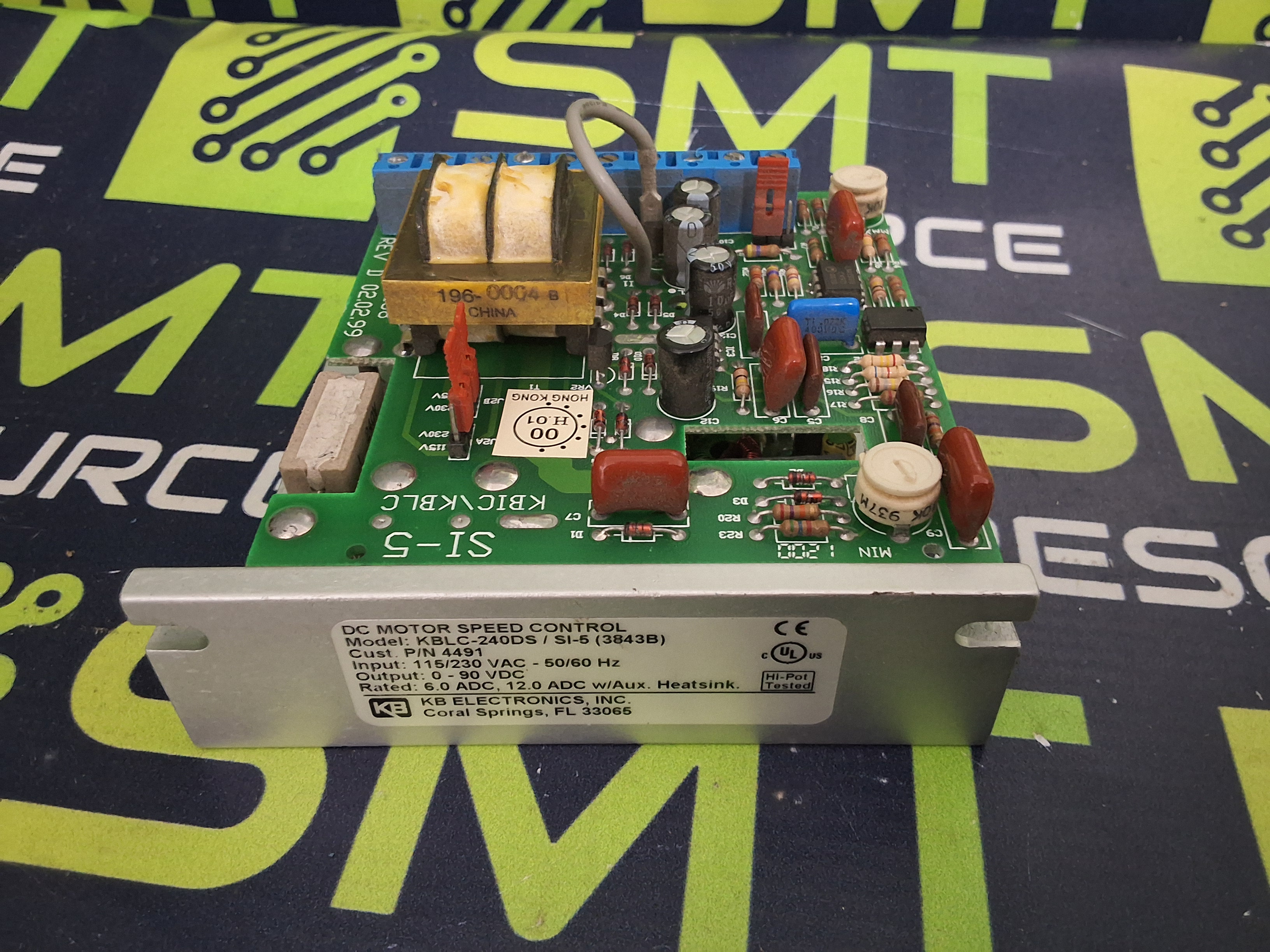 Used KB Electronics KBLC-240DS / SI-5 (3843B) DC Motor Speed Controller 0-90VDC