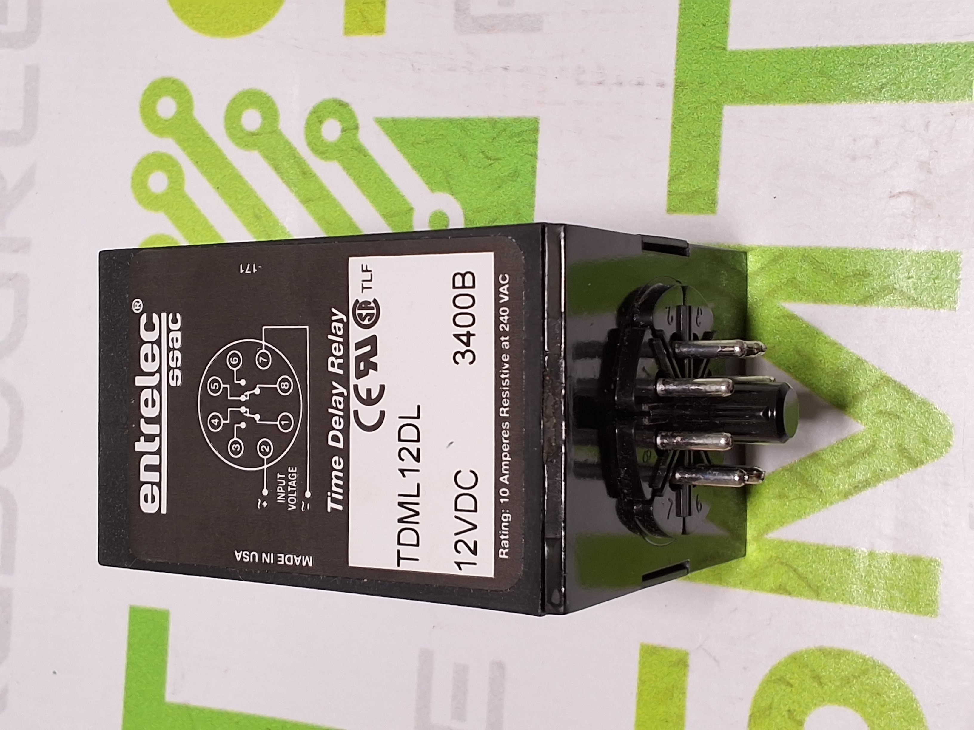 ENTRELEC SSAC TDML12DL TIME DELAY RELAY 12VDC - BRAND NEW