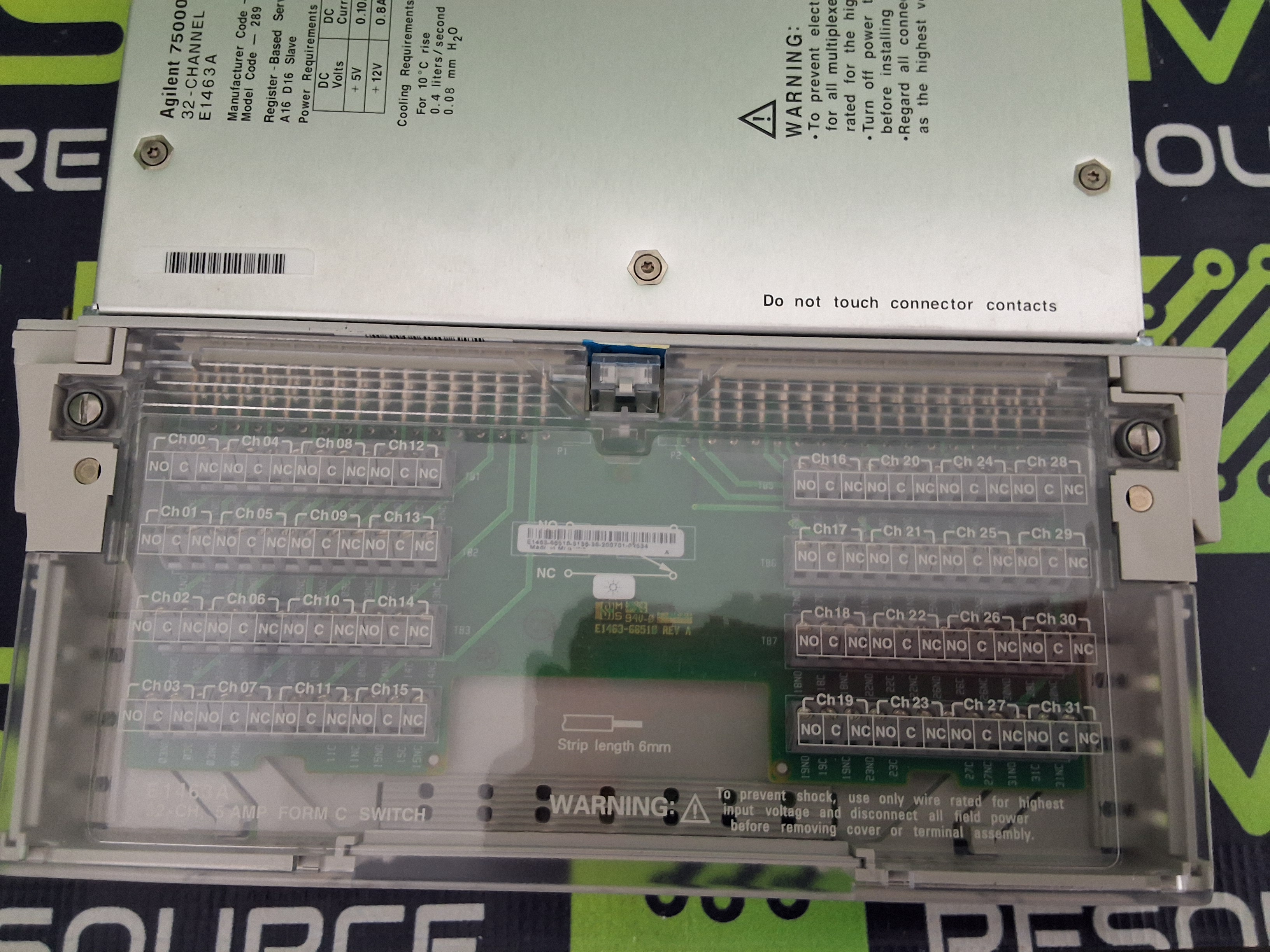 Used AGILENT 75000 SERIES C E1463A 32-CHANNEL 5 AMP FORM - C SWITCH MODULE