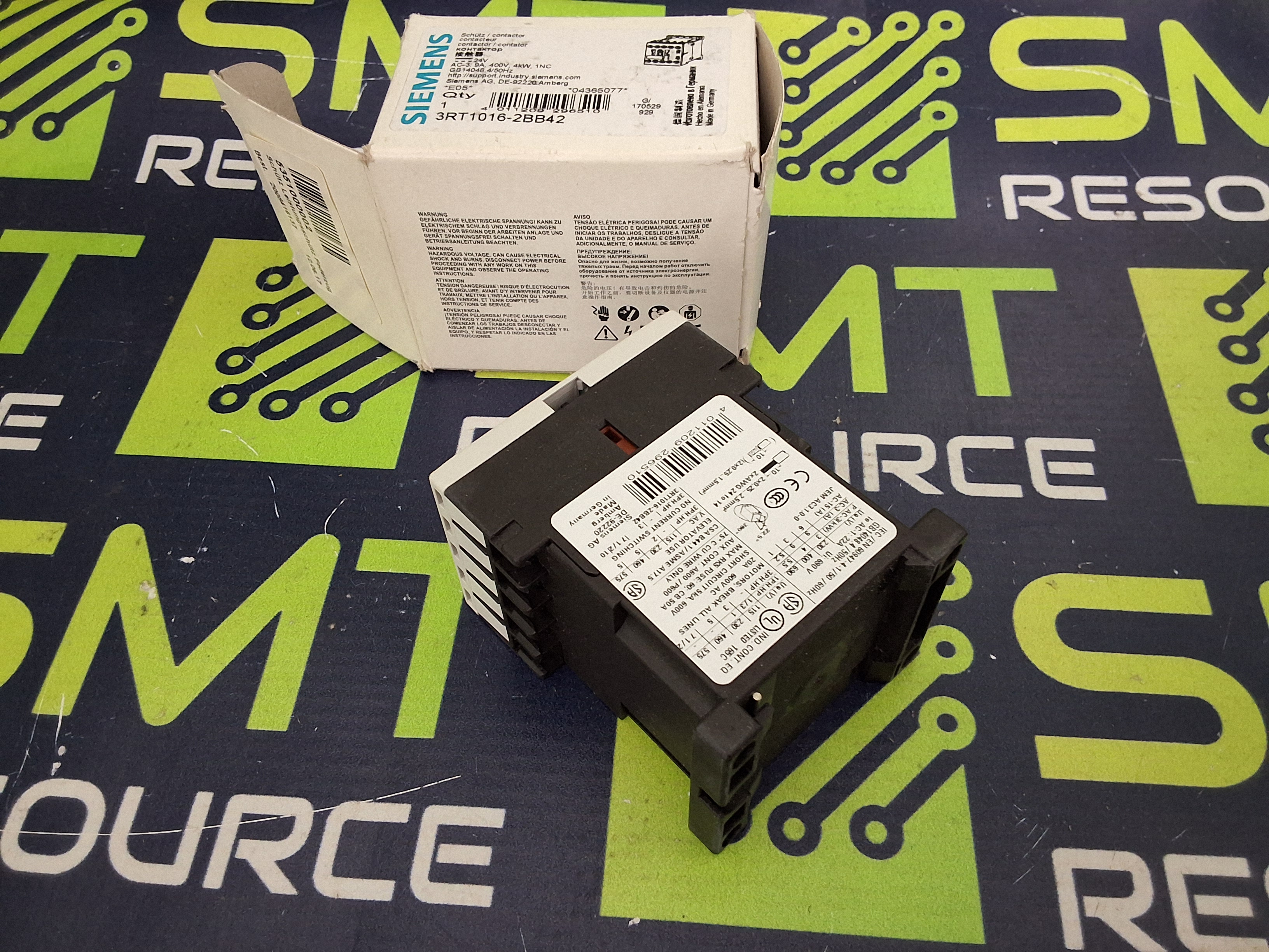 SIEMENS 3RT1016-2BB42 CONTACTOR 3-POLE 9A 400V 4kW - BRAND NEW
