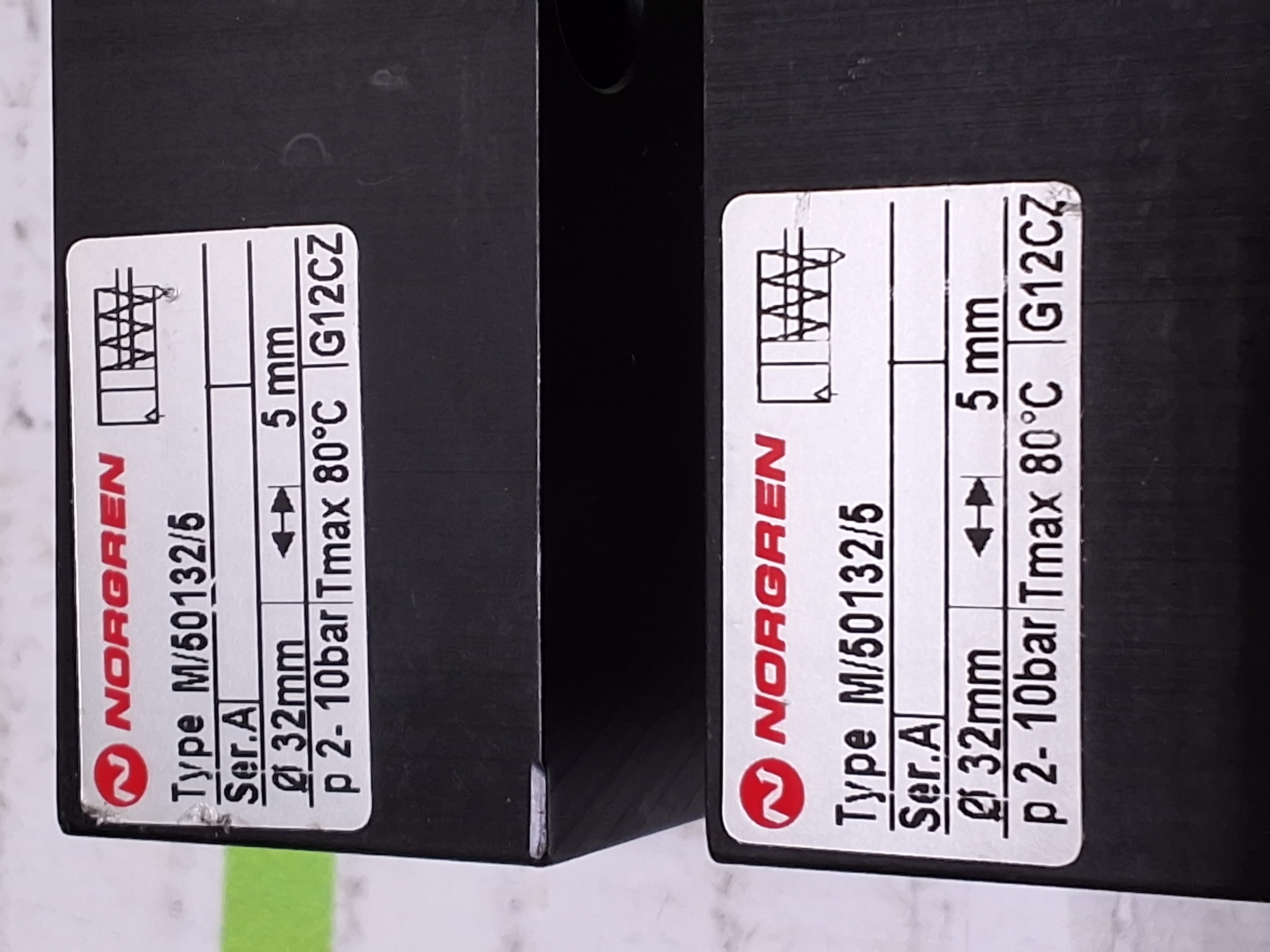 Used NORGREN M/50132/5 SER. A 32mm BORE 5mm STROKE PNEUMATIC CLAMPING CYLINDER 