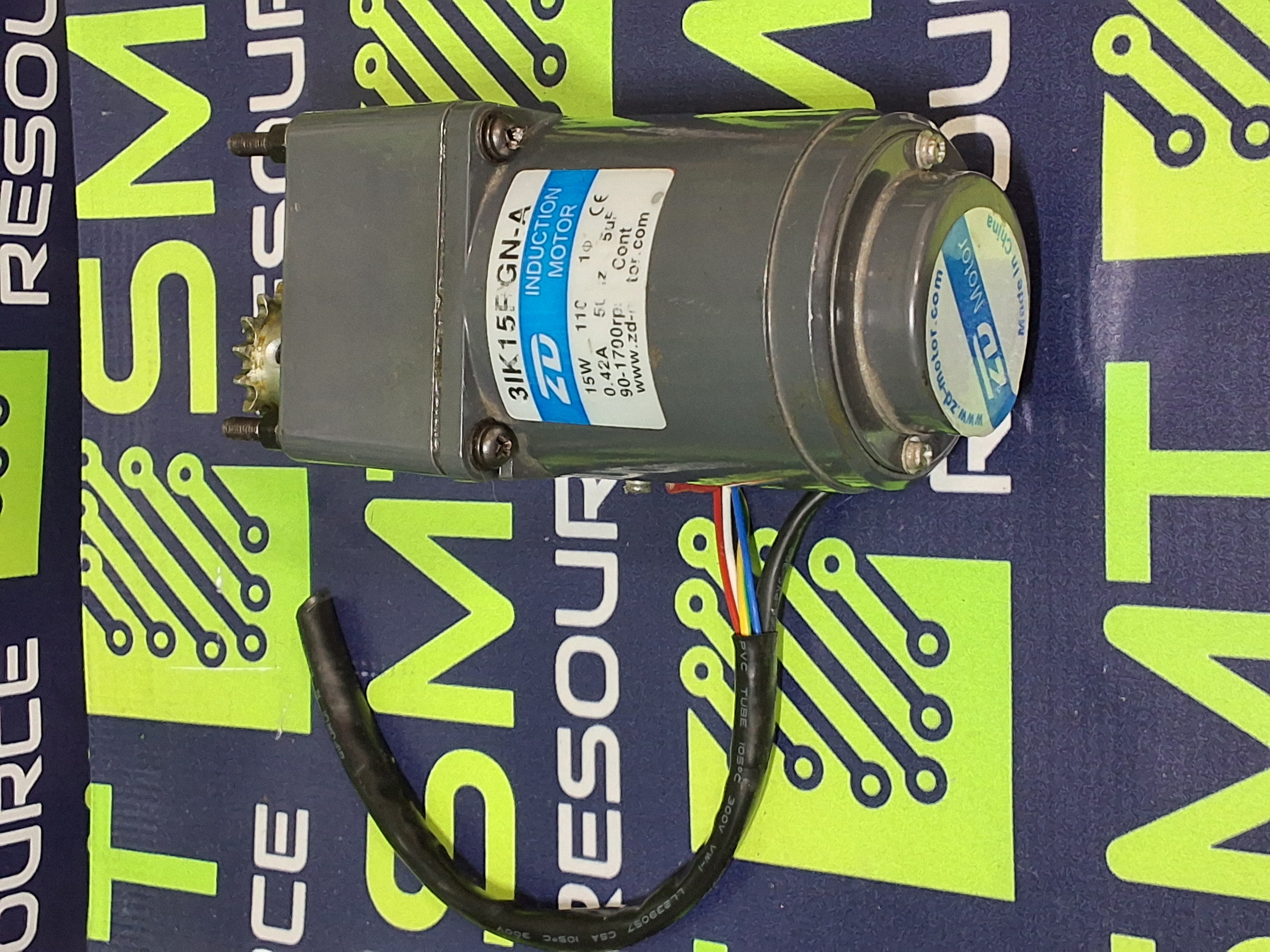 Used ZD 3IK15RGN-A INDUCTION MOTOR WITH 3GN15K GEAR HEAD