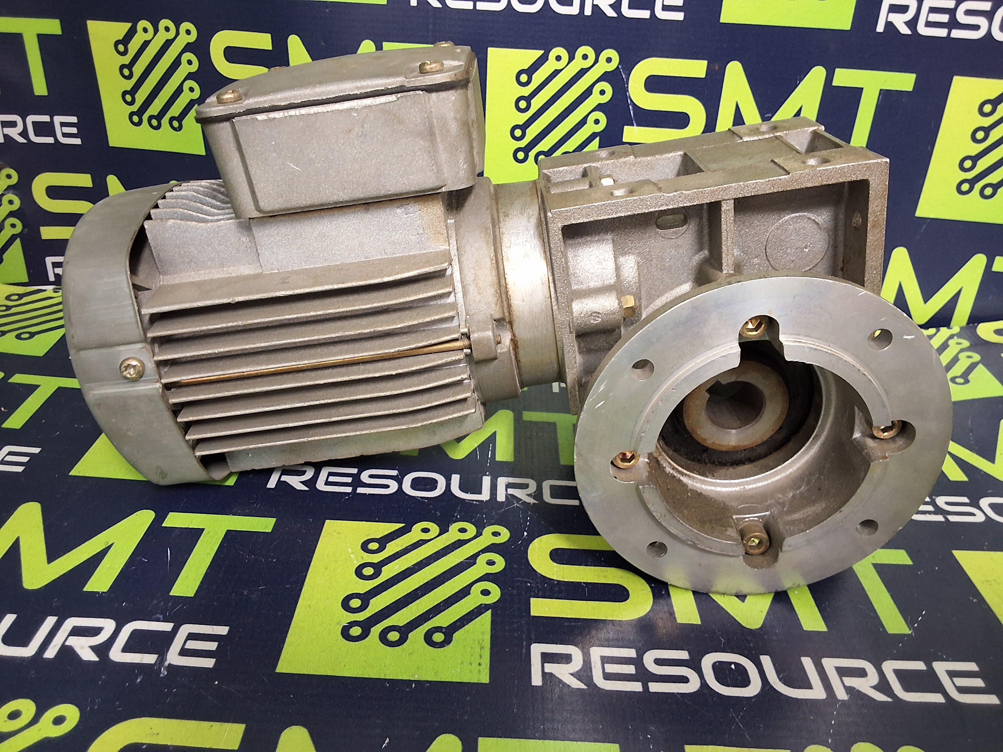 Used SOLTEC 3 LS56 MOTOR WITH LEROY SOMER MB2101 M50 C WORM GEAR REDUCER