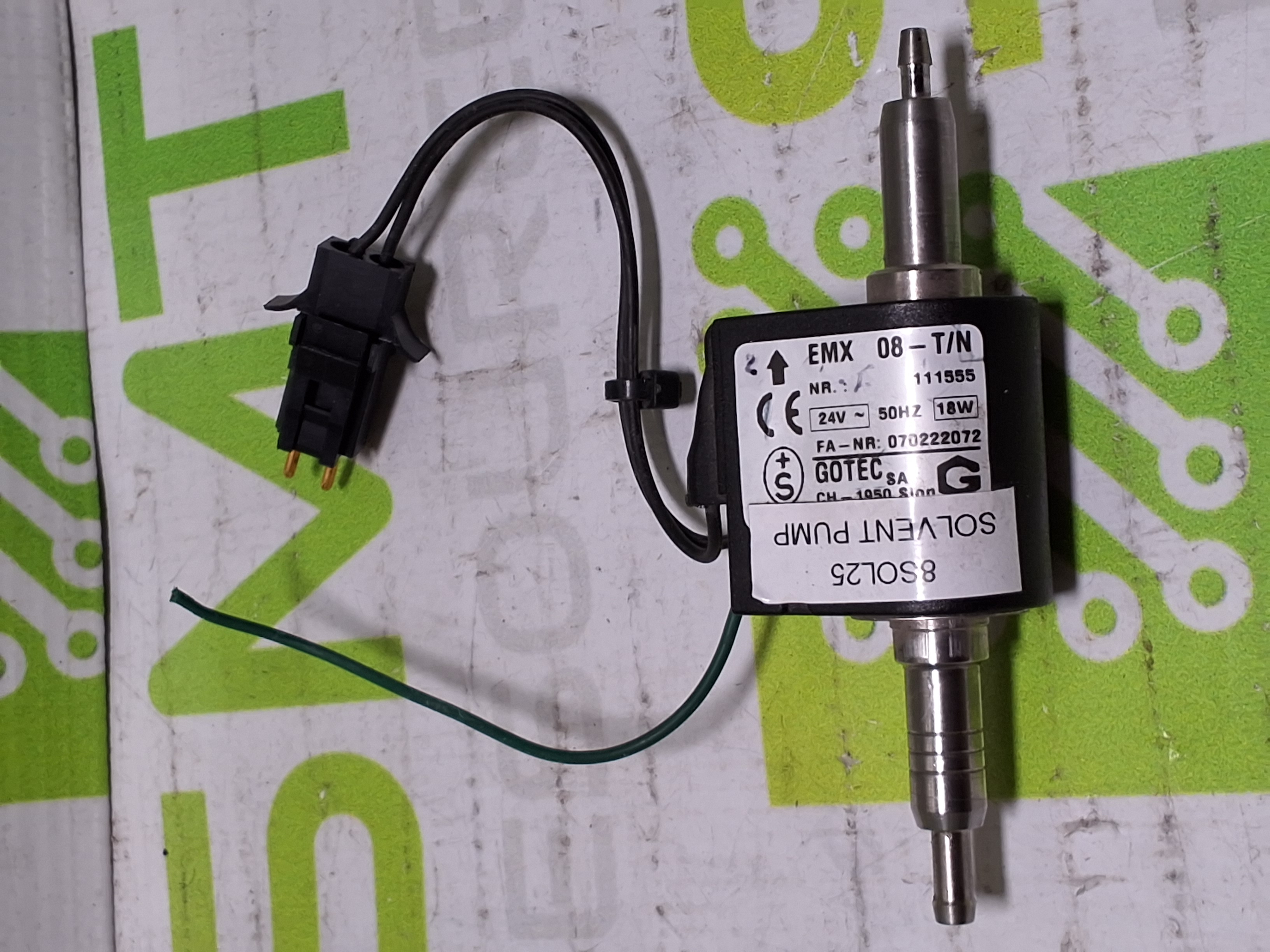 Used EMX 08-T/N GOTEC MINIATURE SOLVENT PUMP 