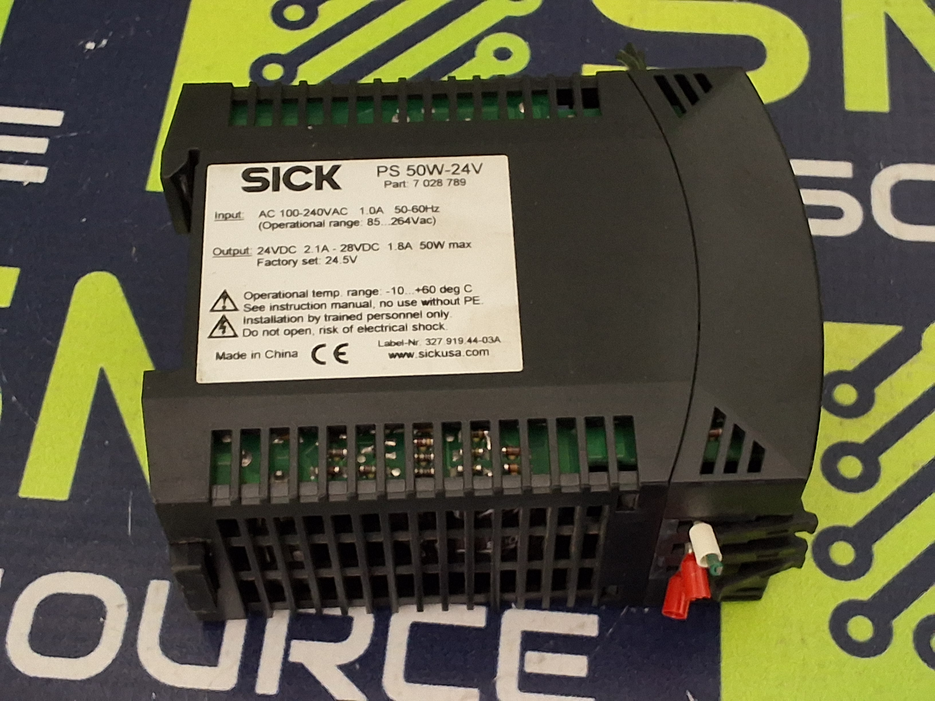 Used SICK PS 50W-24V / 7 028 789 POWER SUPPLY 100-240VAC 1A 50/60Hz