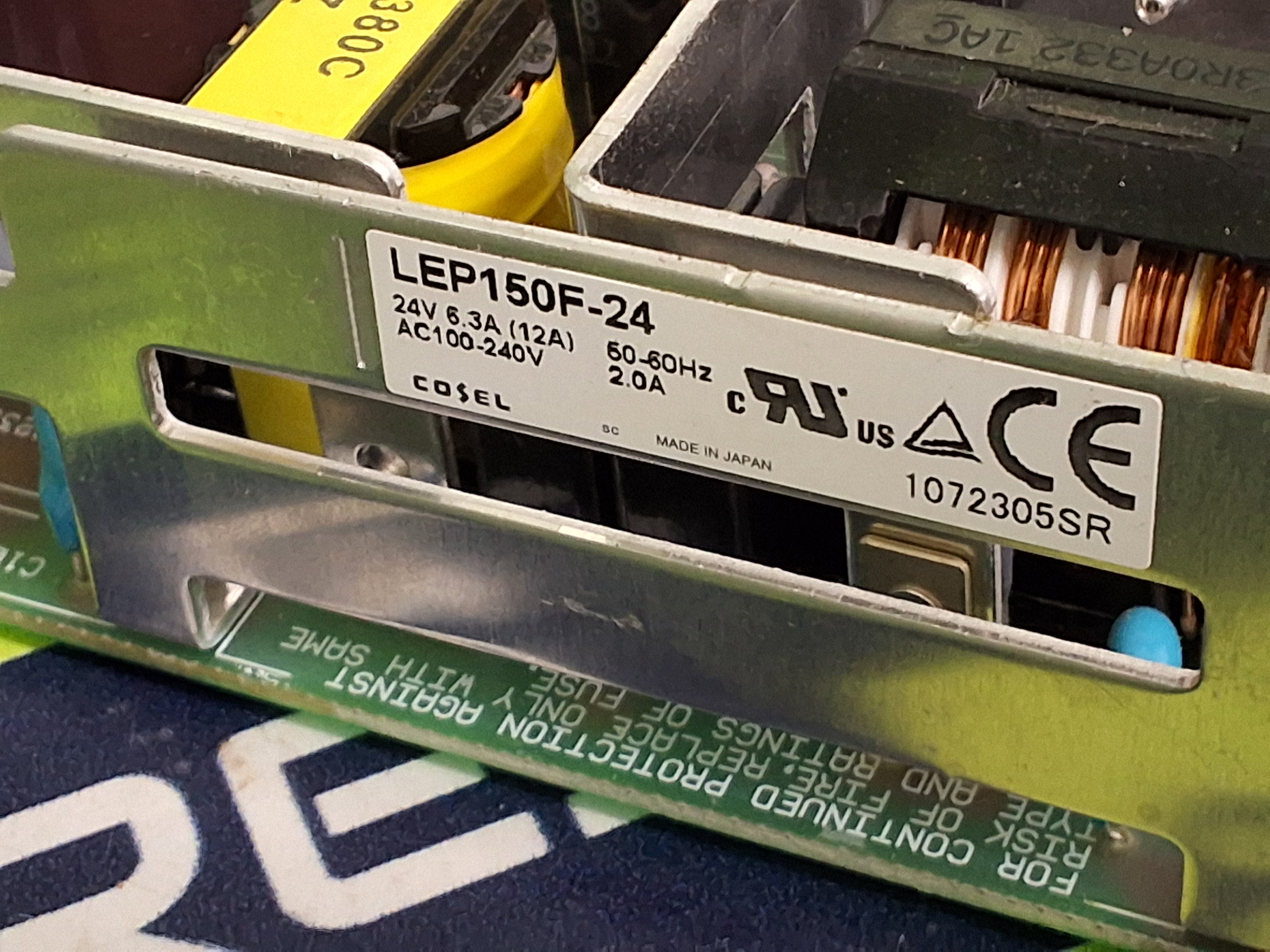 Used COSEL LEP150F-24 SWITCHING POWER SUPPLY 24V DC 6.3A