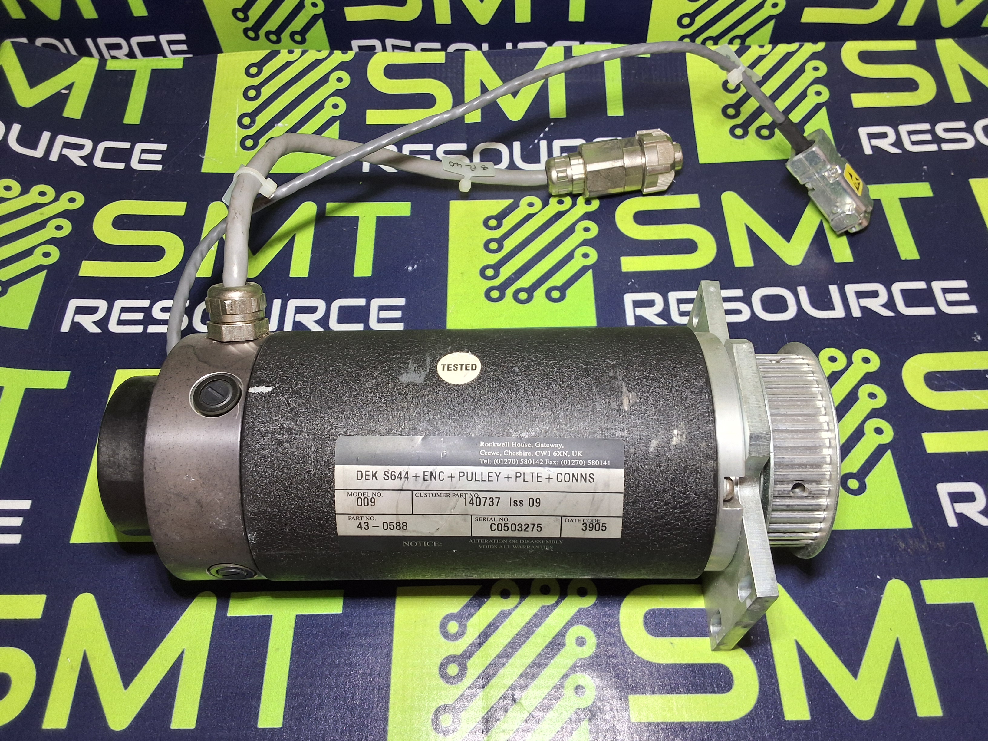 Used DEK S644+ENC+PULLEY+PLTE+CONNS DC MOTOR 43-0588