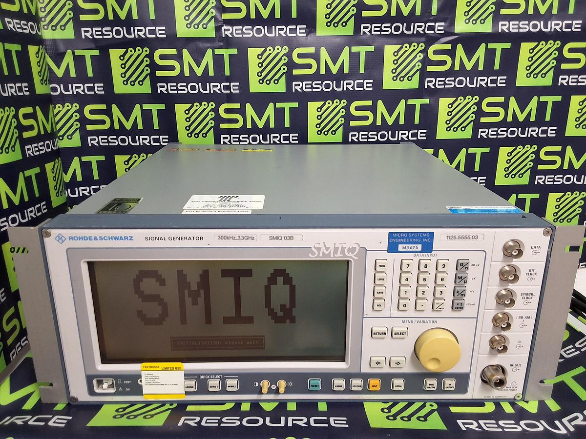 Used ROHDE & SCHWARZ SMIQ03B SIGNAL GENERATOR 300kHz 303GHz