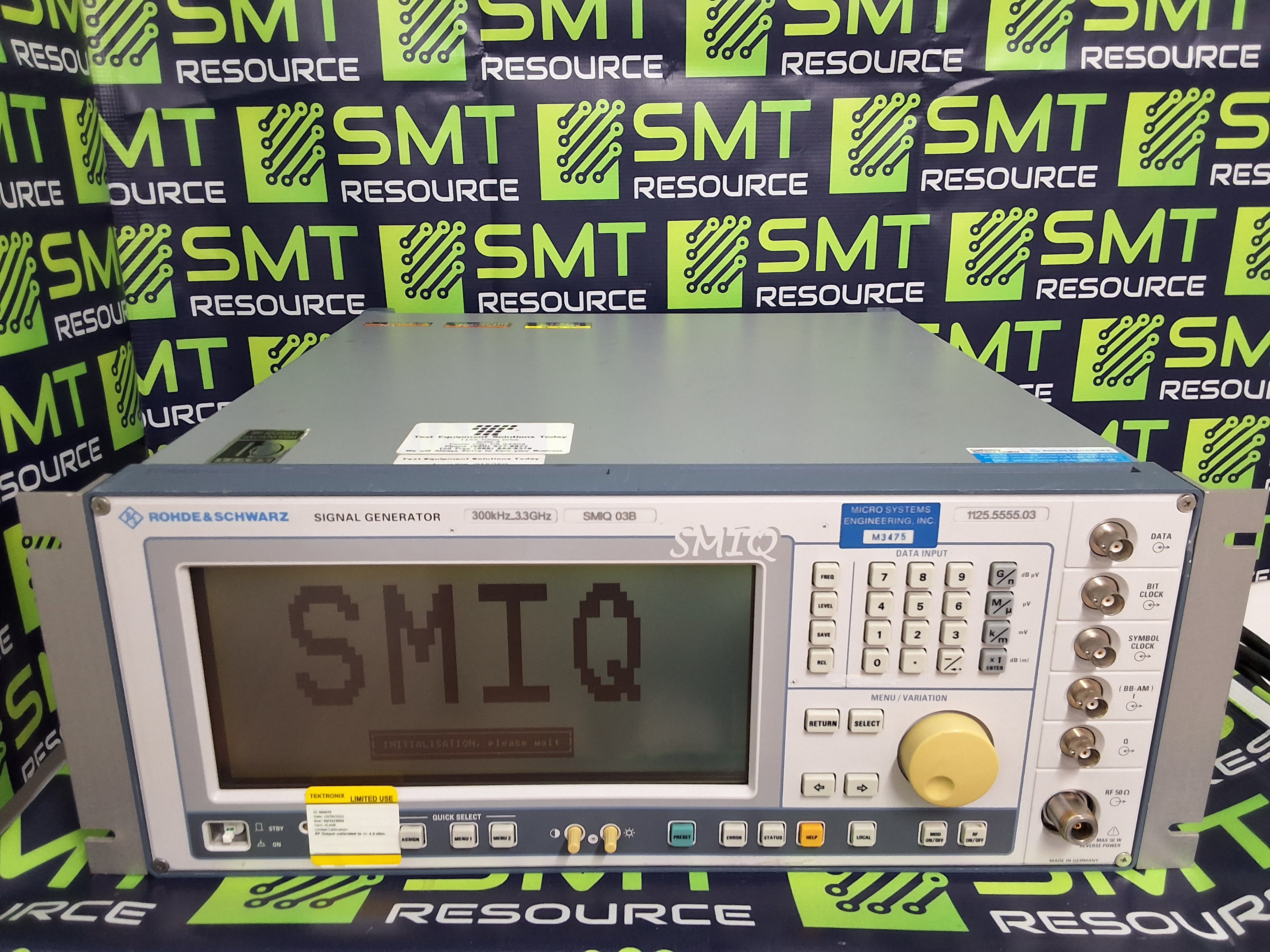Used ROHDE & SCHWARZ SMIQ03B SIGNAL GENERATOR 300kHz 303GHz