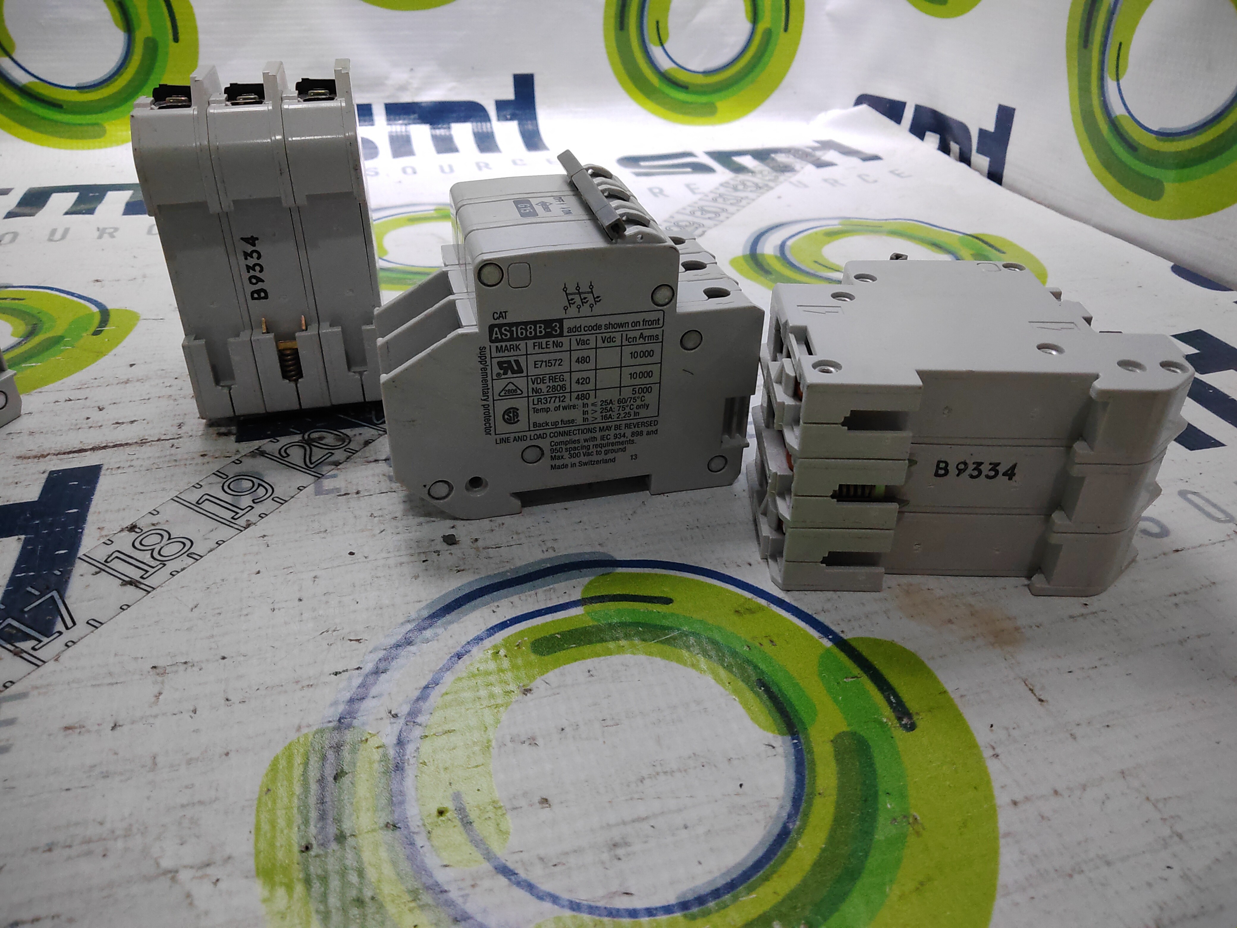 Used WEBER AS168B-3-15 1CIRCUIT BREAKER