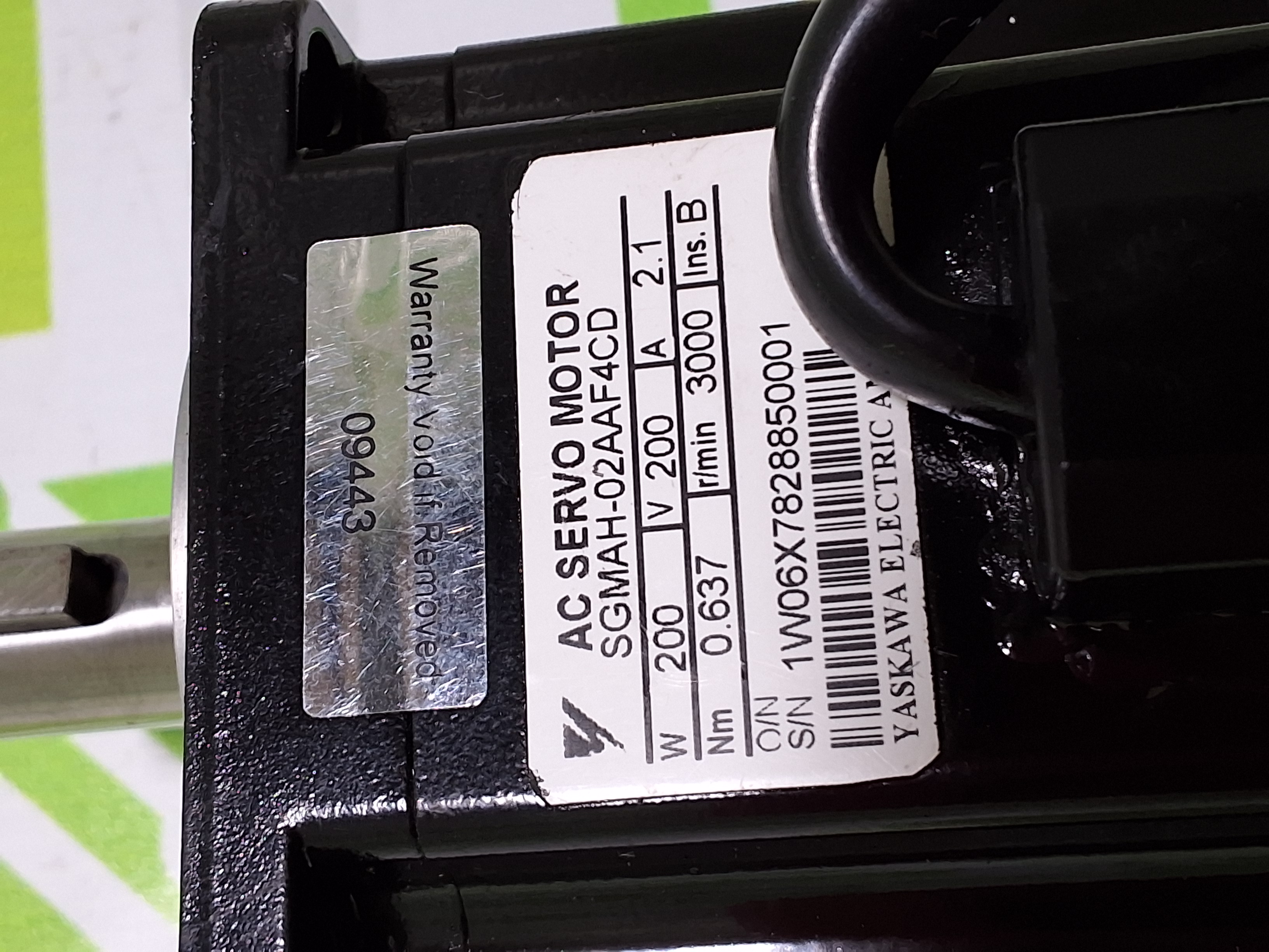 Refurbished YASKAWA ELECTRIC SGMAH-02AAF4CD AC SERVO MOTOR - REFURBISHED