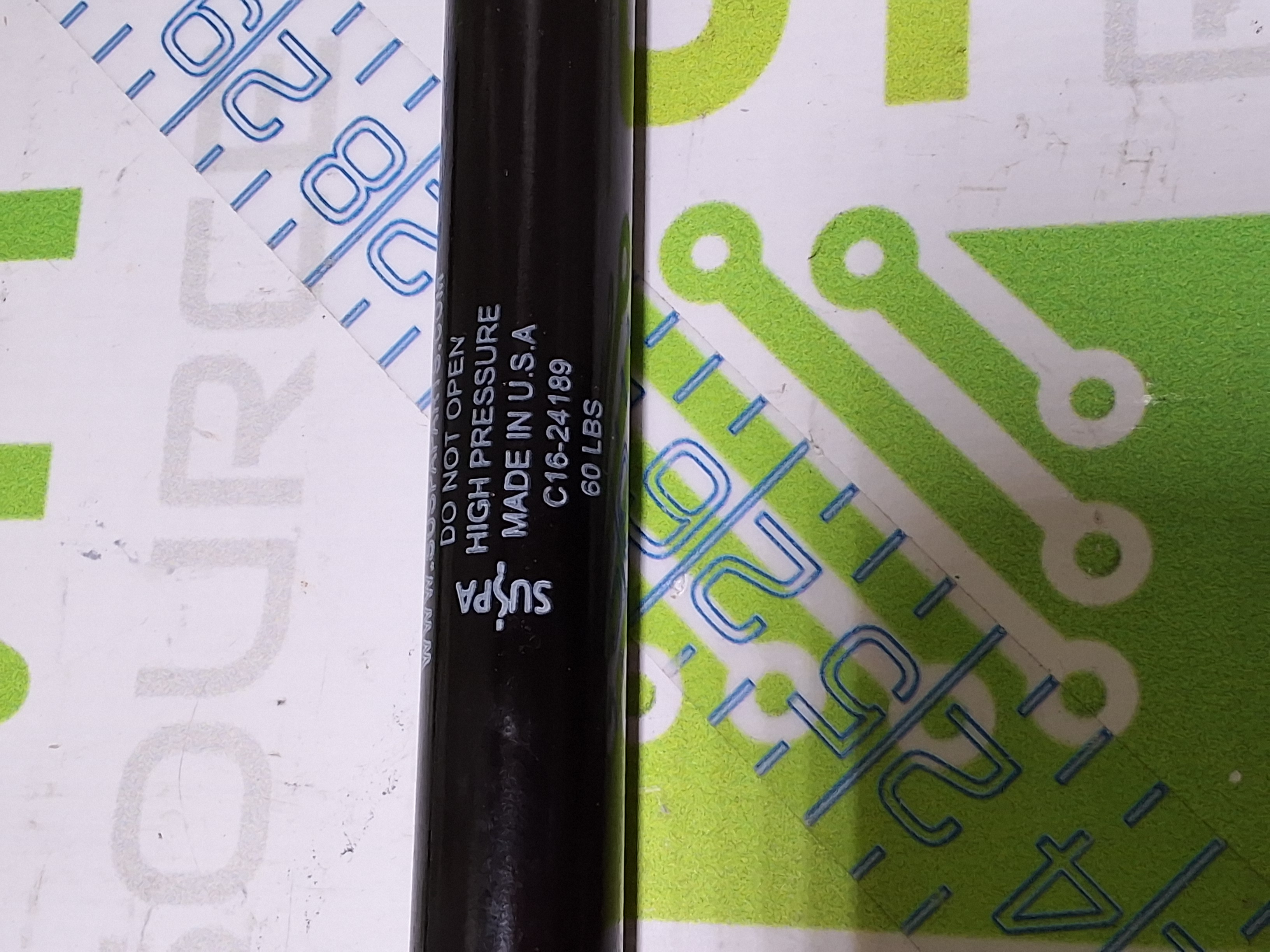 Used SUSPA C16-24189 HIGH PRESSURE GAS SPRING - 60lbs LIMIT