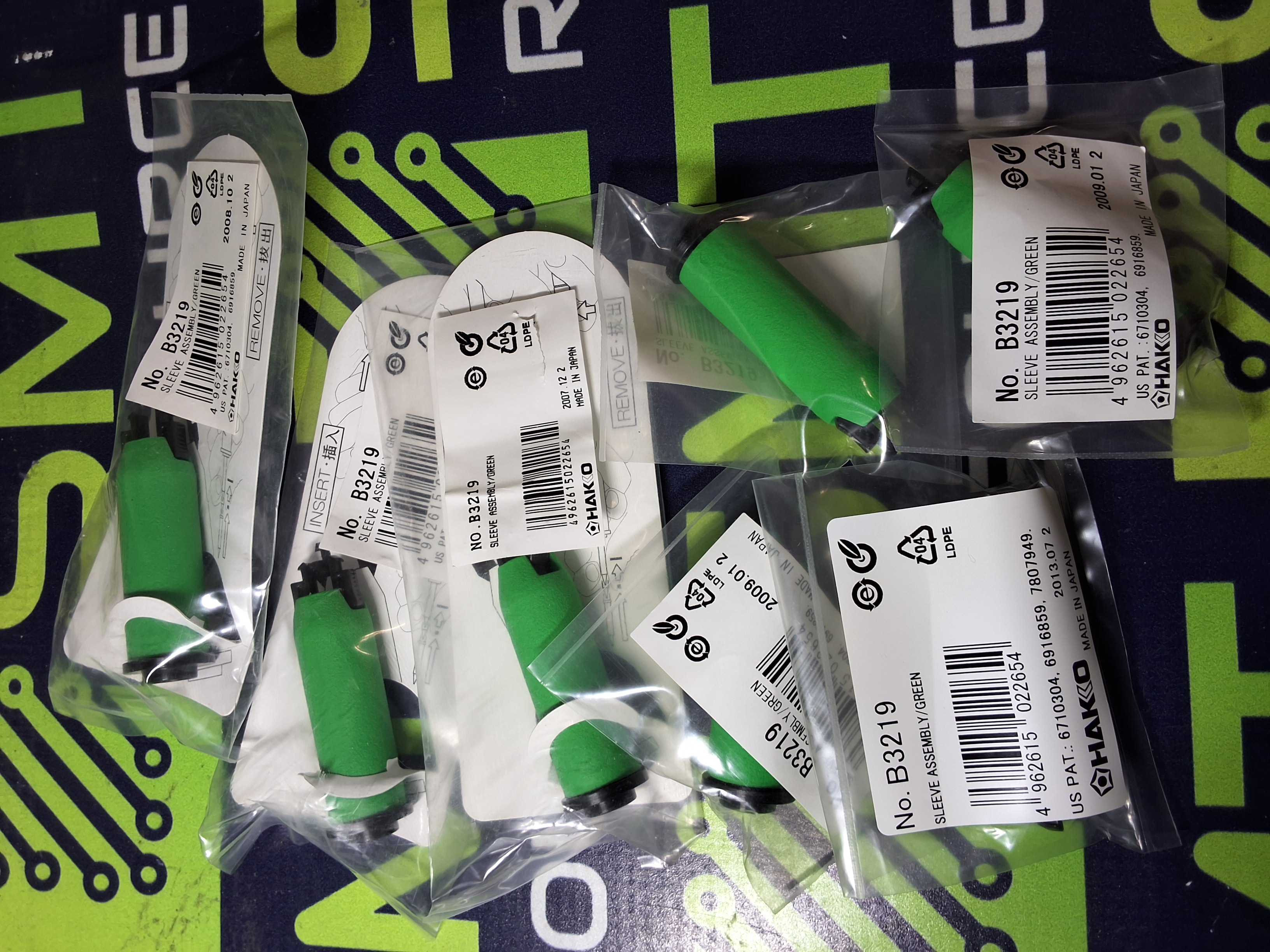 HAKKO B3219 GREEN REPLACEMENT SLEEVE GRIP FOR FM-2027 & FM-2028 - BRAND NEW