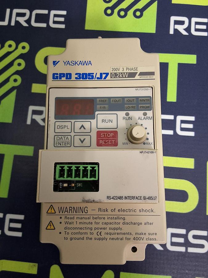 Used YASKAWA GPD 305/J7 0.2KW INVERTER DRIVE CIMR-J7AM20P2 230v 3PH