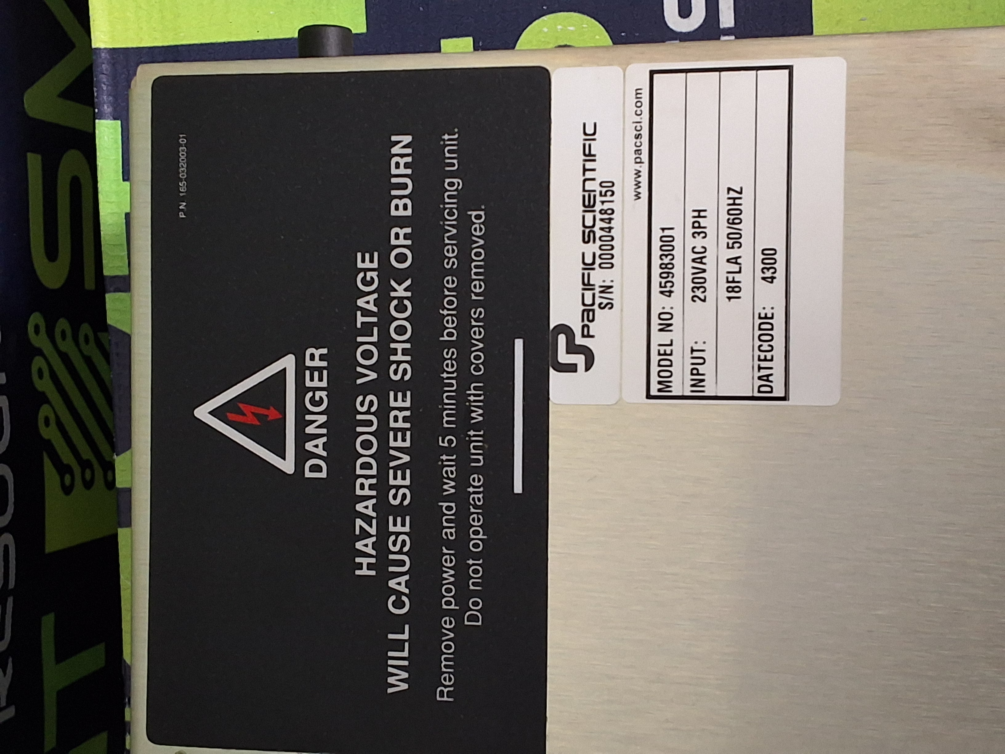 Used PACIFIC SCIENTIFIC SC904 SERVO DRIVE 45983001 230VAC 3-PHASE 50/60Hz