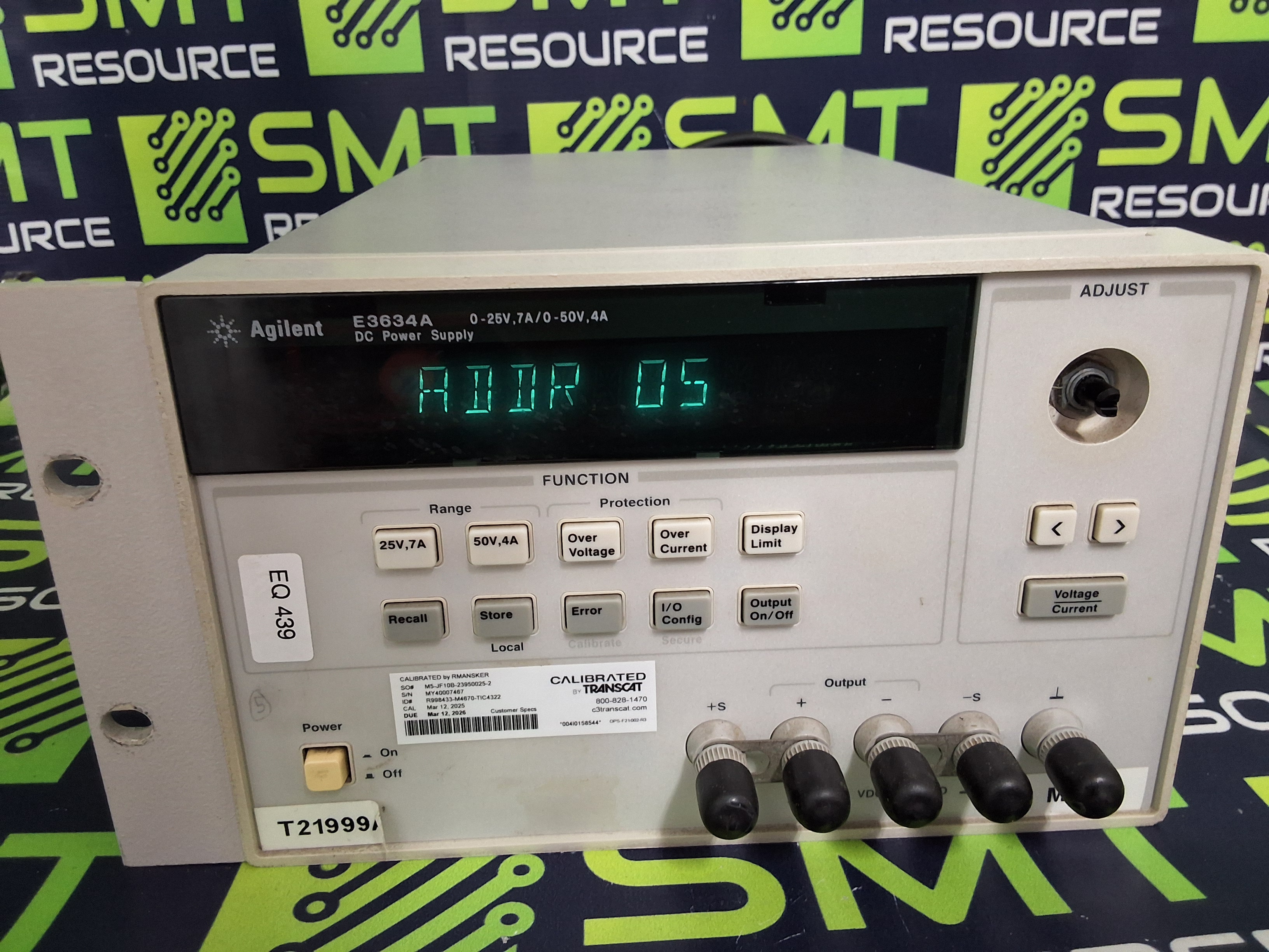 Used AGILENT E3634A DC POWER SUPPLY 0-25V 7A/0-50V 4A - PARTS ONLY