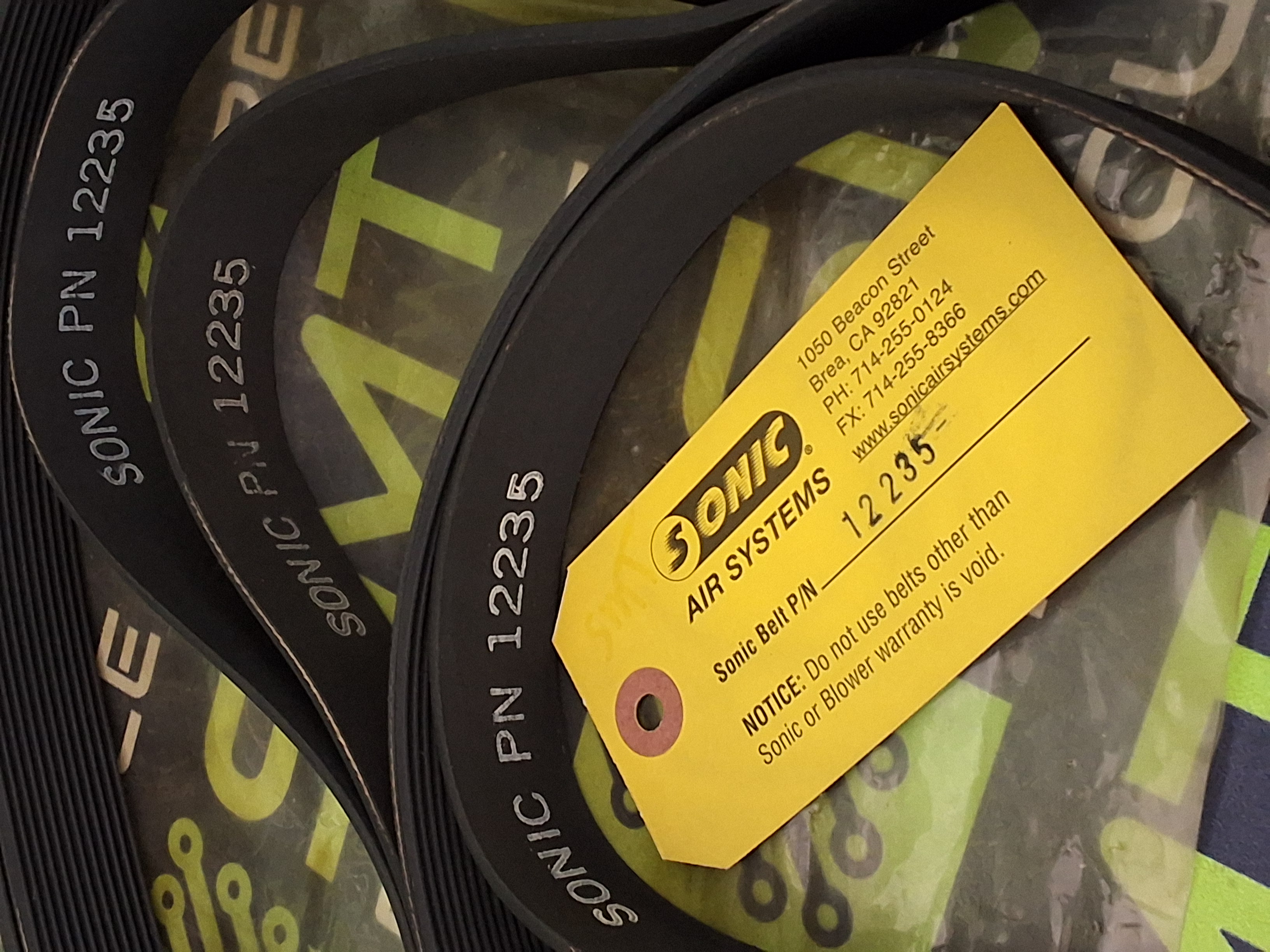 SONIC AIR SYSTEMS 12235 BELT - BRAND NEW