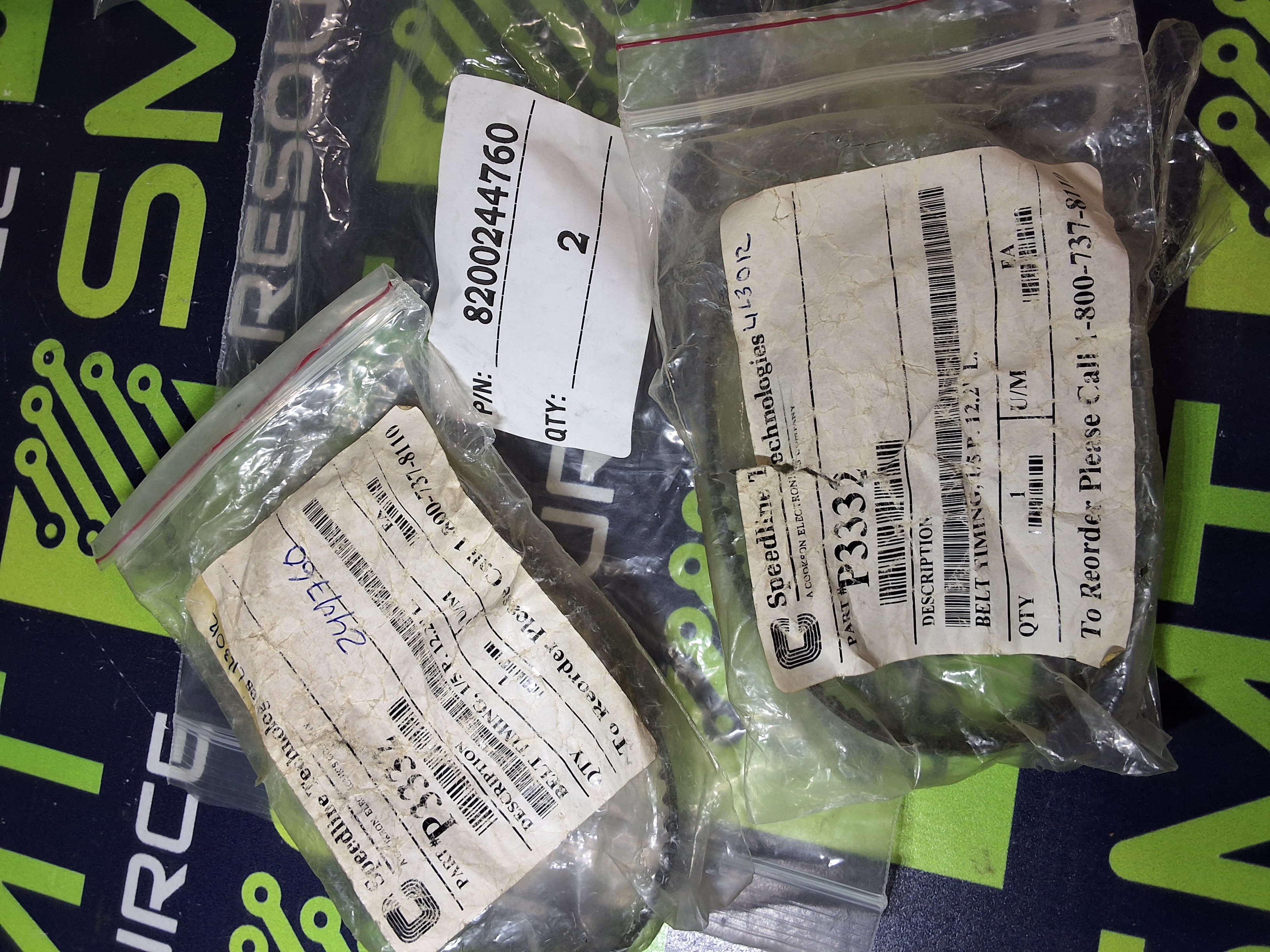 SPEEDLINE TECHNOLOGIES P3332 TIMING BELT - LOT OF 2 - NEW 