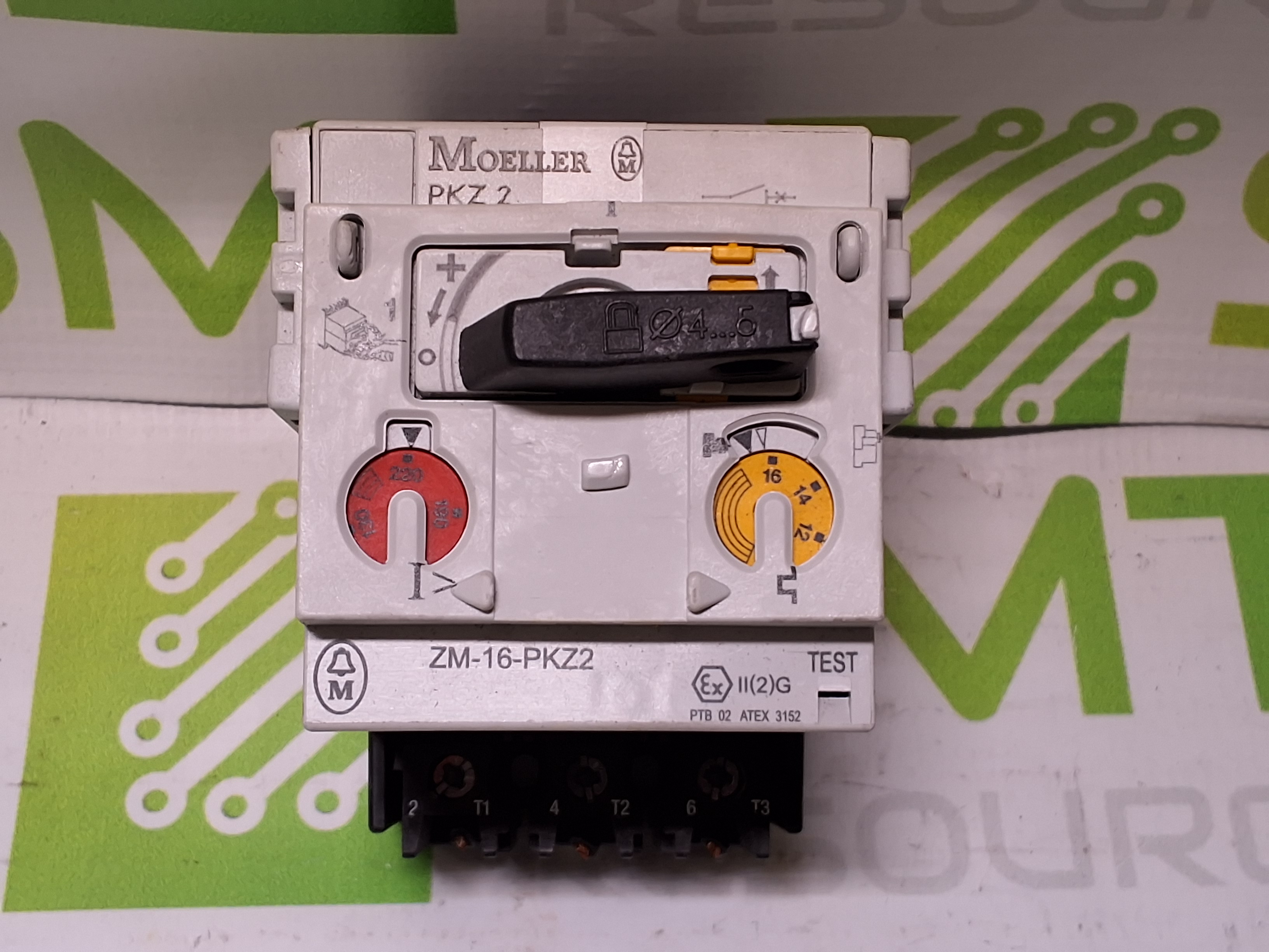 Used MOELLER ZM-16-PKZ2 TRIP MODULE WITH PKZ 2 CIRCUIT BREAKER
