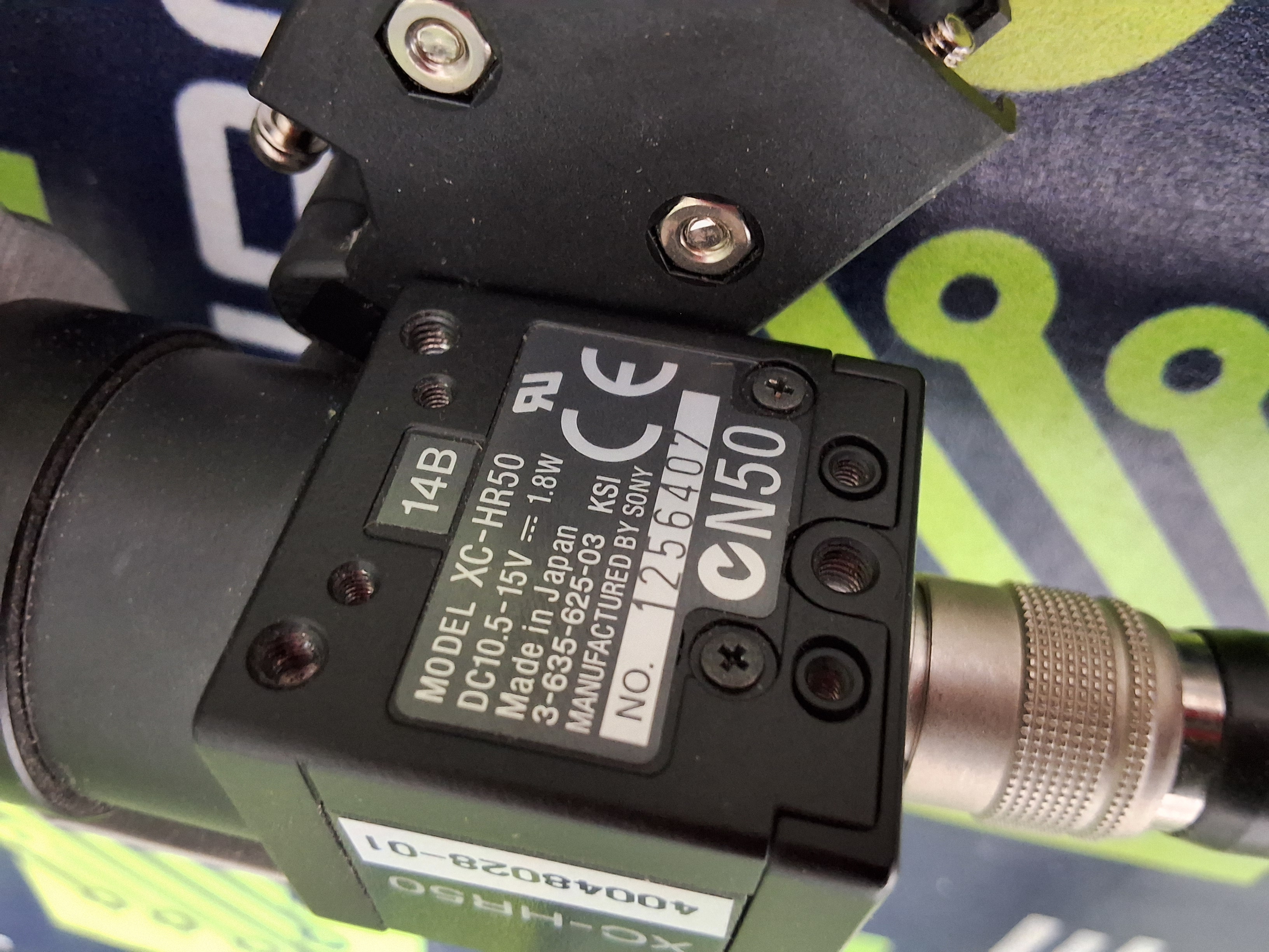 Used SONY XC-HR50 CCD CAMERA WITH JUKI 40047507 / 40047508 OCC LIGHT ASSEMBLY 40047511 / 40047512