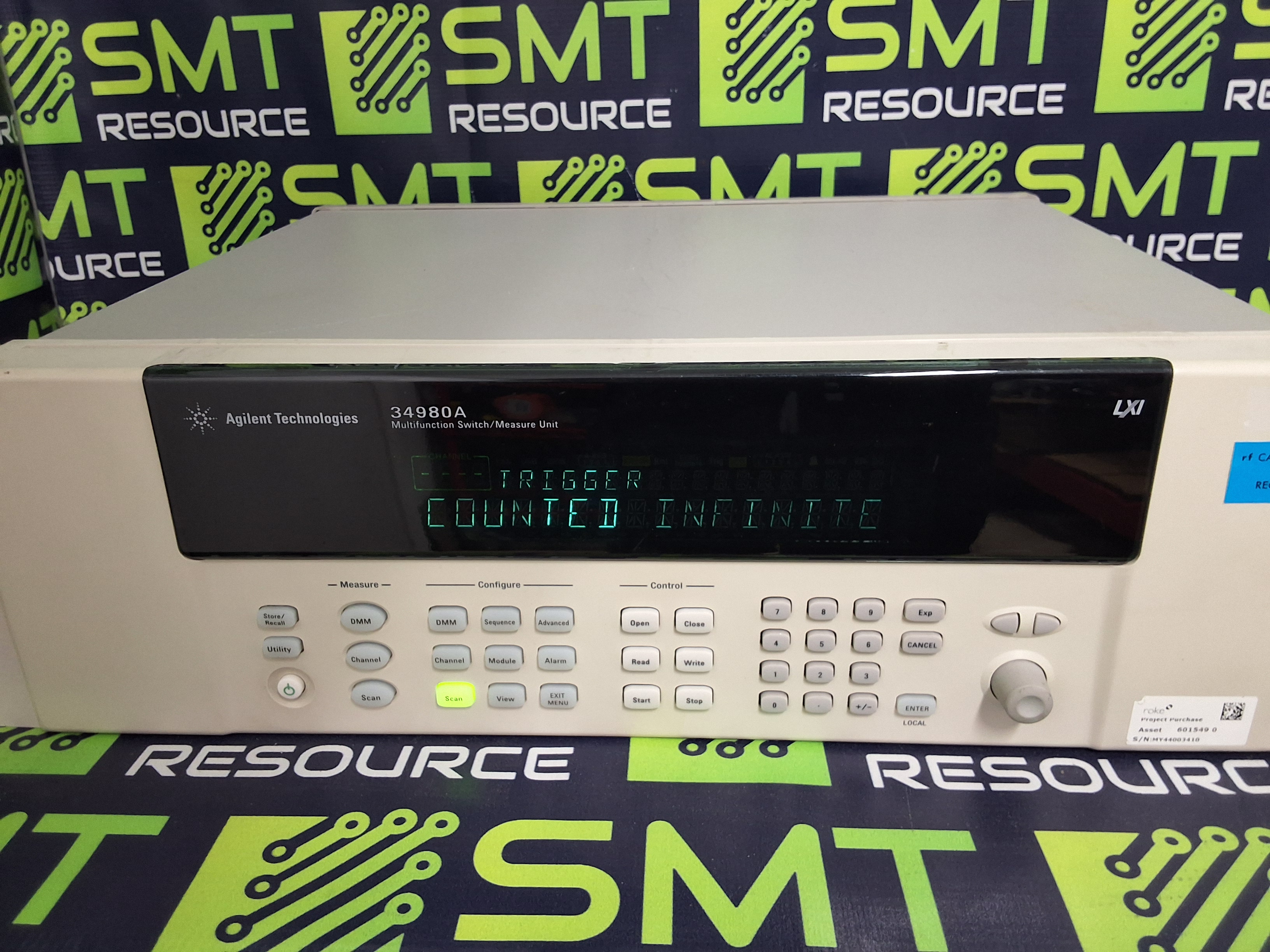 Used AGILENT / KEYSIGHT 34980A MULTIFUNCTION SWITCH / MEASURE DATA ACQUISITION UNIT