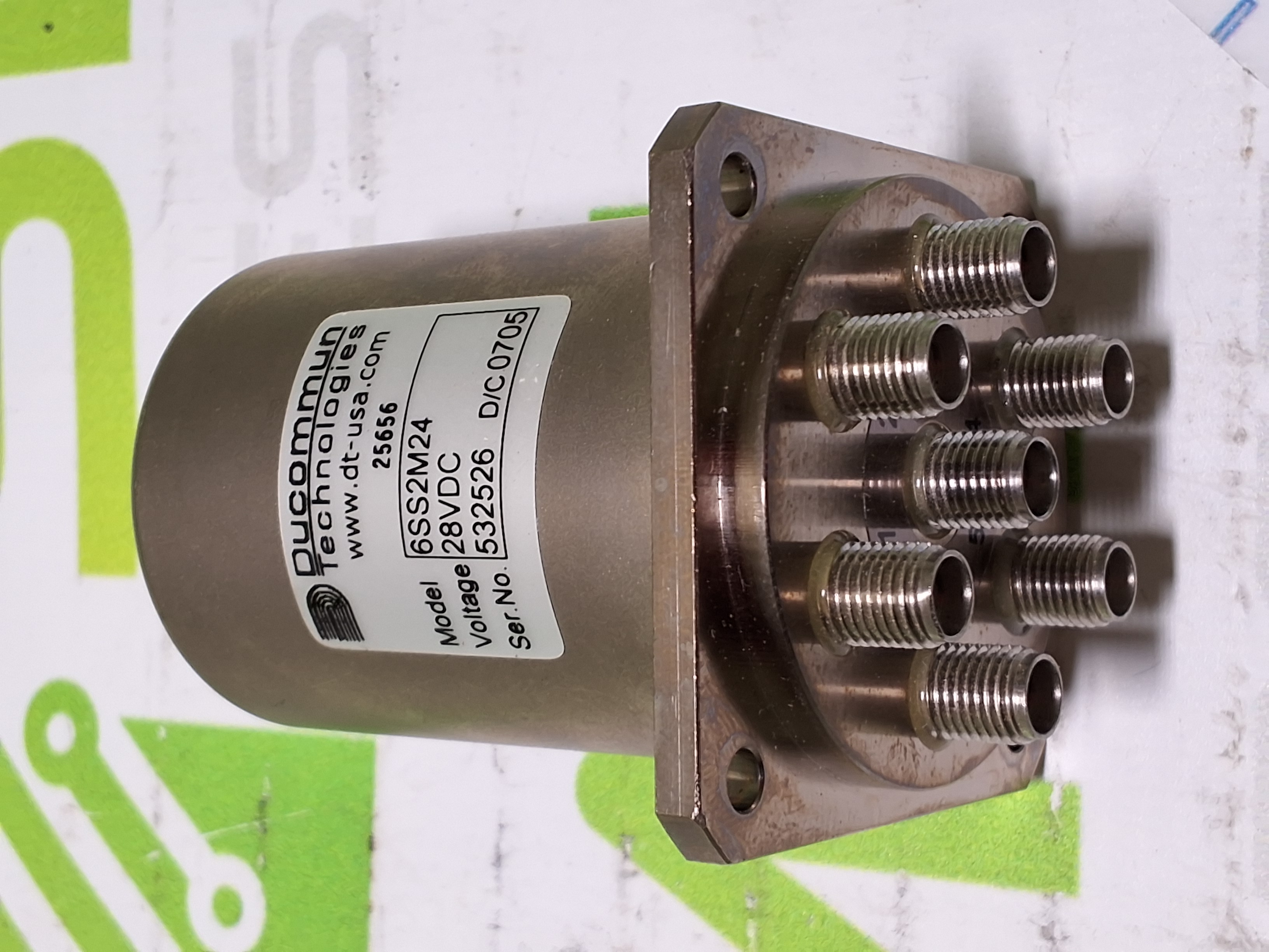 Used DUCOMMUN TECHNOLOGIES 6SS2M24 28VDC MULTI-POSITION RF SWITCH