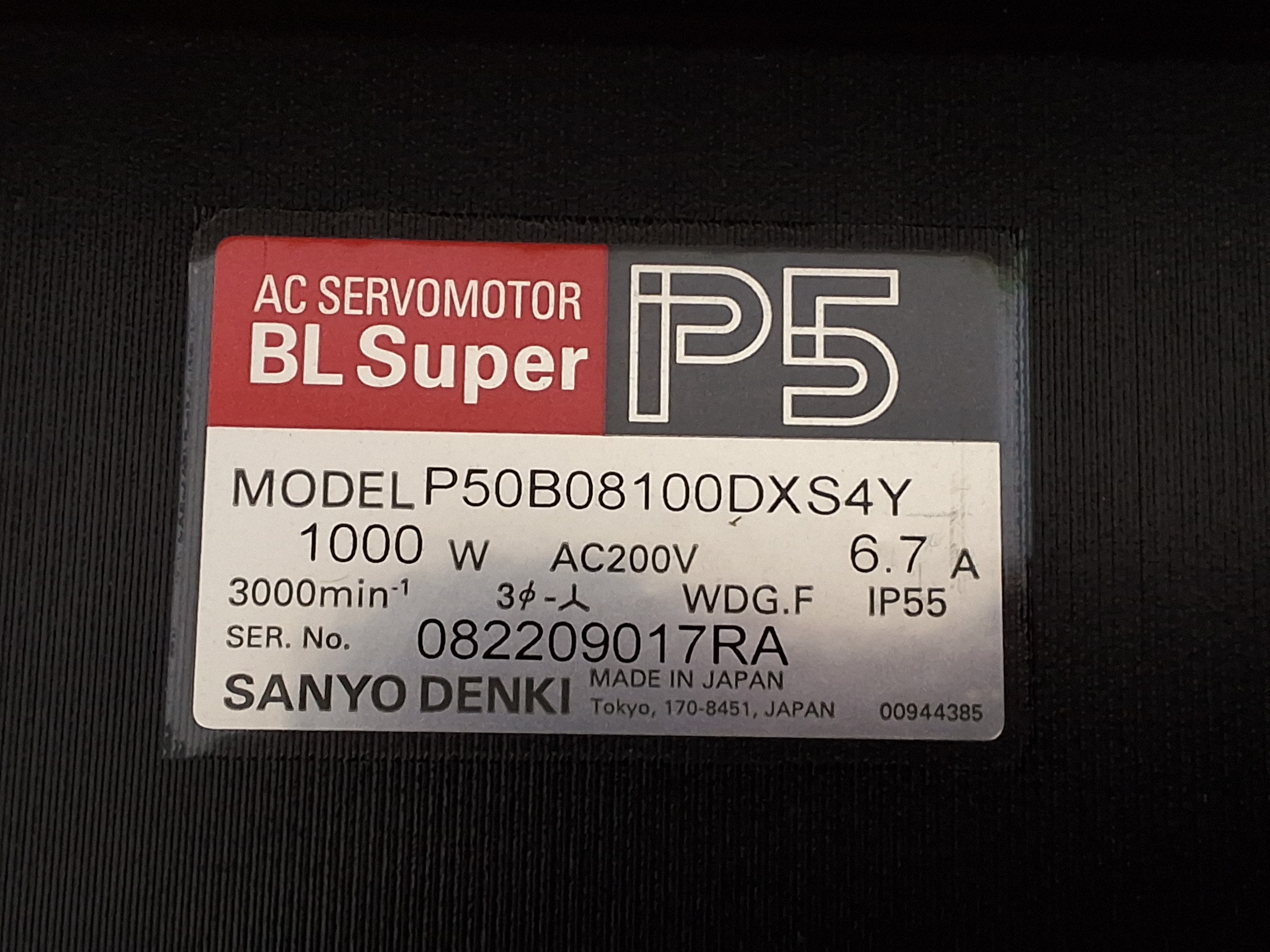SANYO DENKI P50B08100DXS4Y YAMAHA 90K56-8A174Y AC SERVO MOTOR 1000W AC200V 6.7A - BRAND NEW