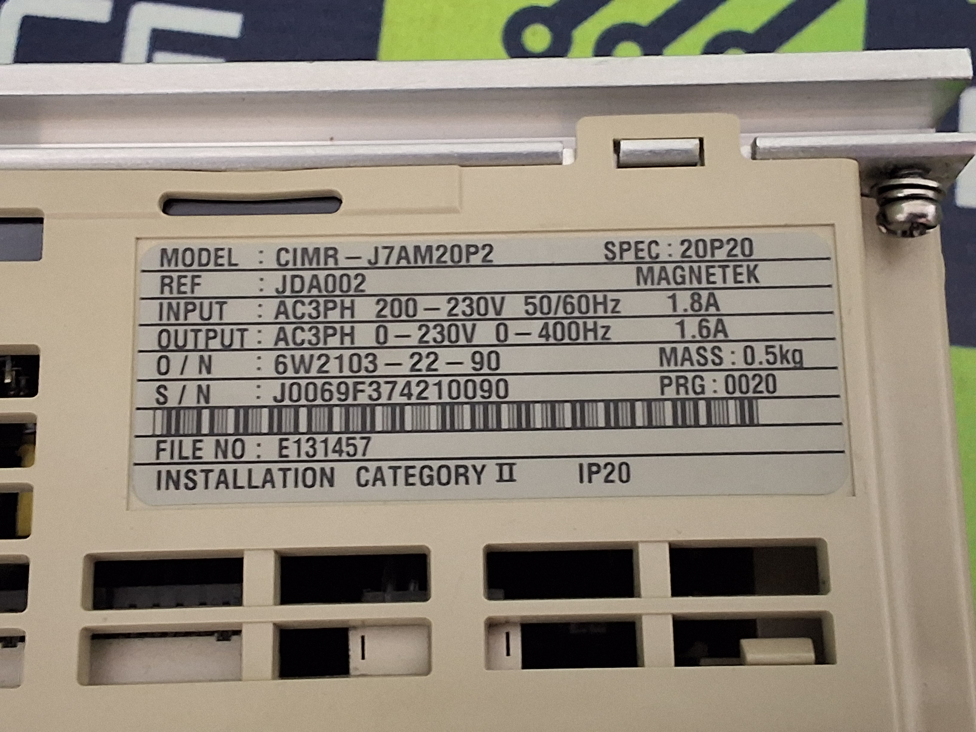 Used YASKAWA GPD 305/J7 0.2KW INVERTER DRIVE CIMR-J7AM20P2 230v 3PH