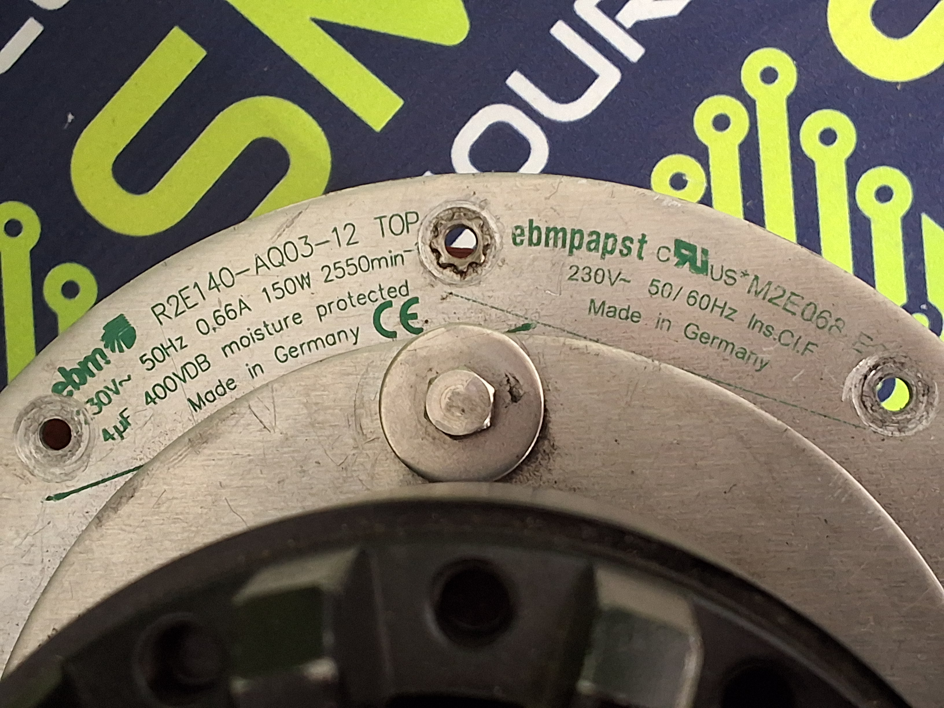 Used ELECTROVERT EBMPAPST R2E140-AQ03-12 SPEEDLINE BLOWER MOTOR 230V 50/60Hz 150W