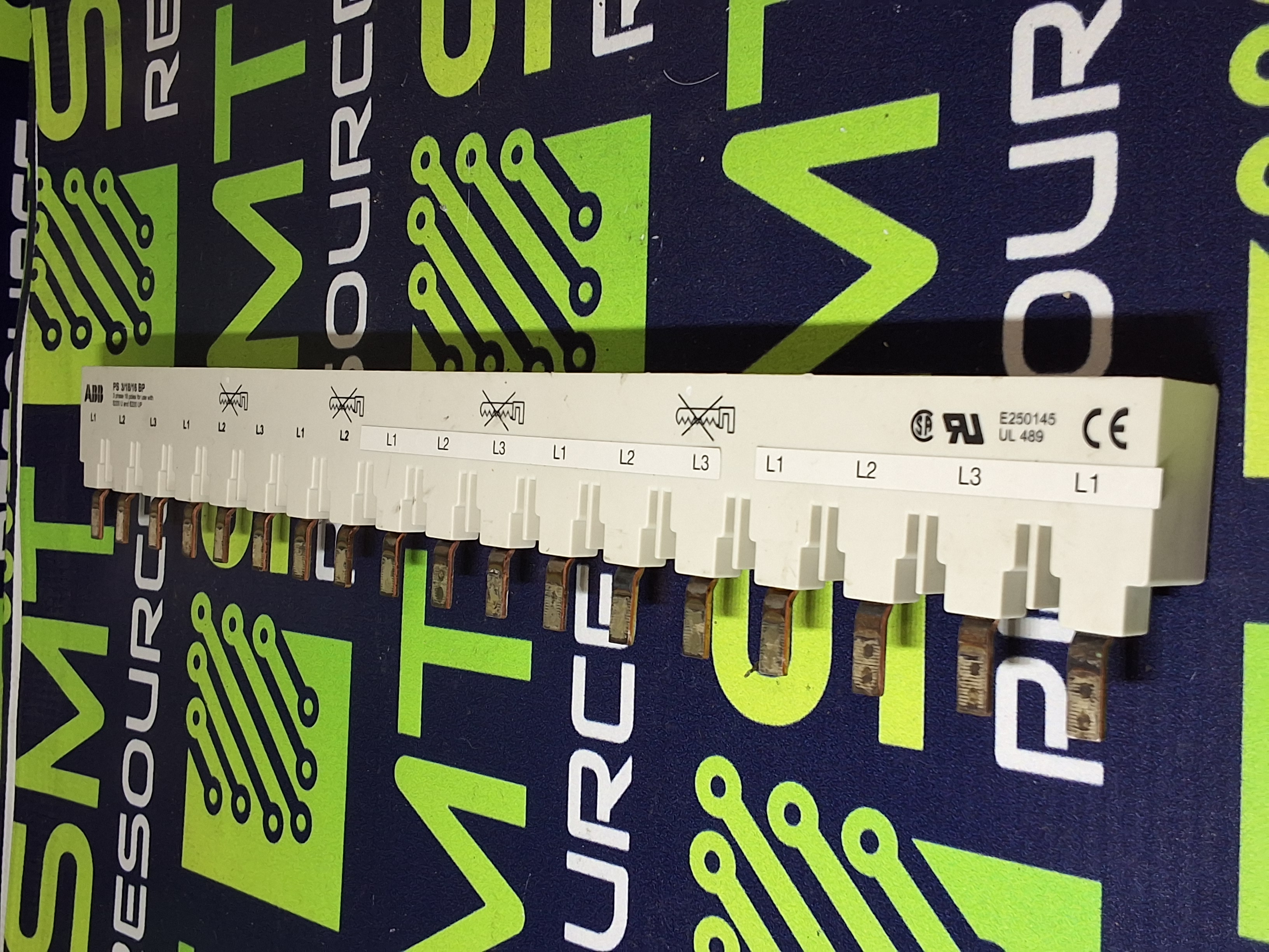 Used ABB PS 3/18/16 BP 3-PHASE BUSBAR 18 POLES