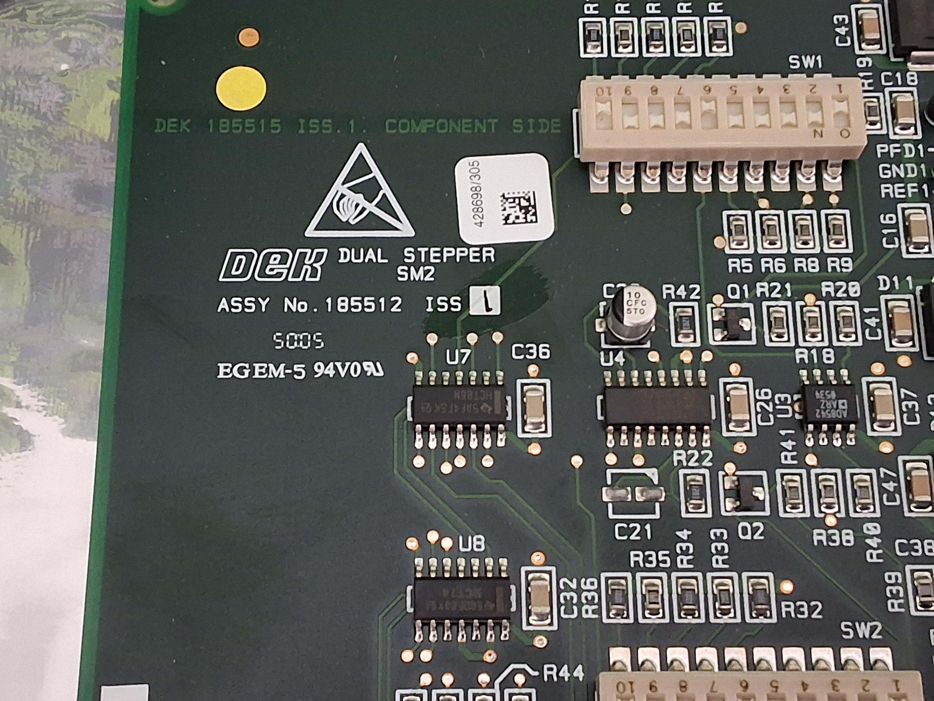 Used DEK 185512 / 185515 DUAL STEPPER SM2 CIRCUIT BOARD