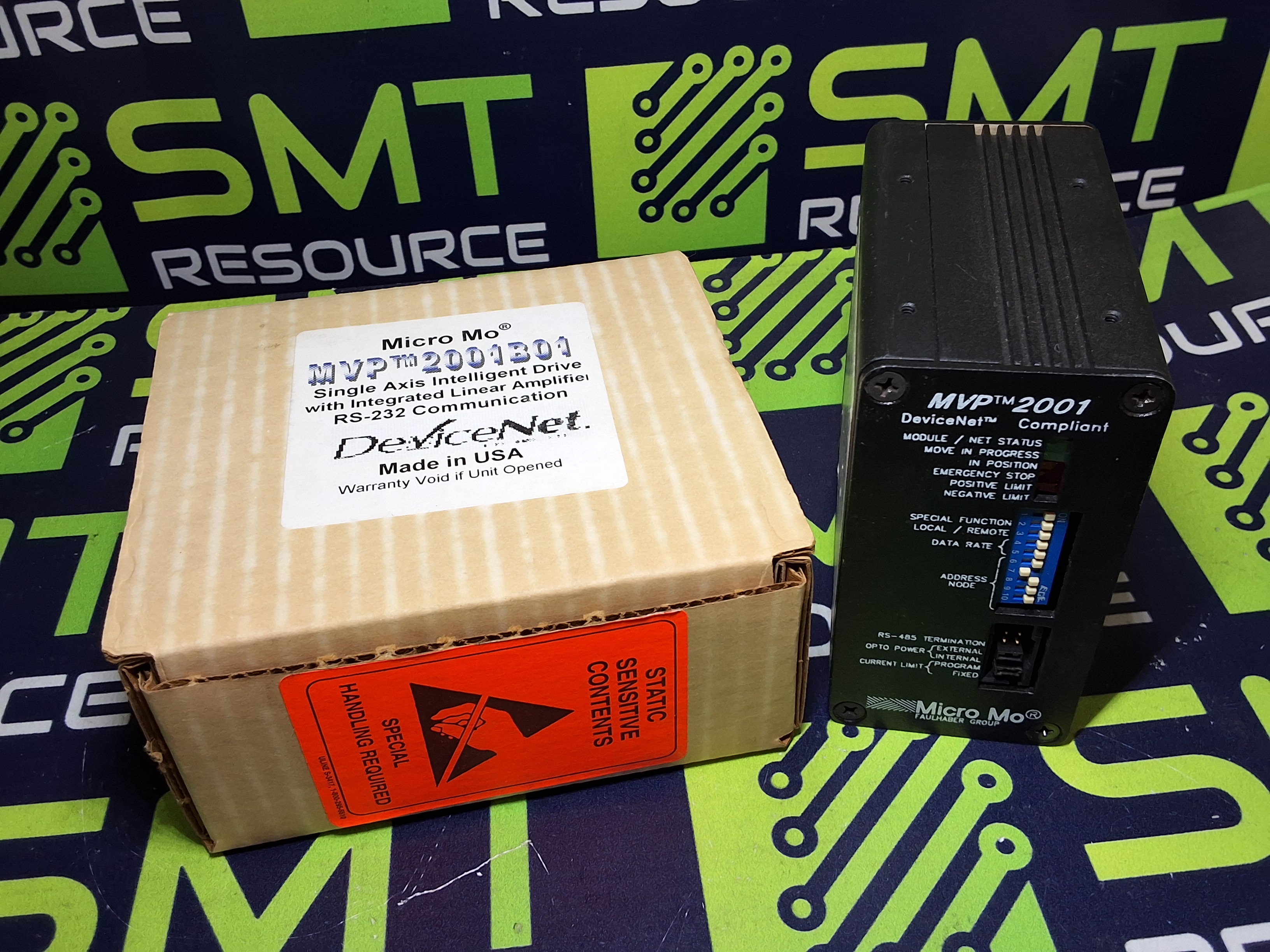 MICRO MO MVP2001B01 SINGLE AXIS INTELLIGENT DRIVE WITH AMPLIFIER RS-232 - NEW