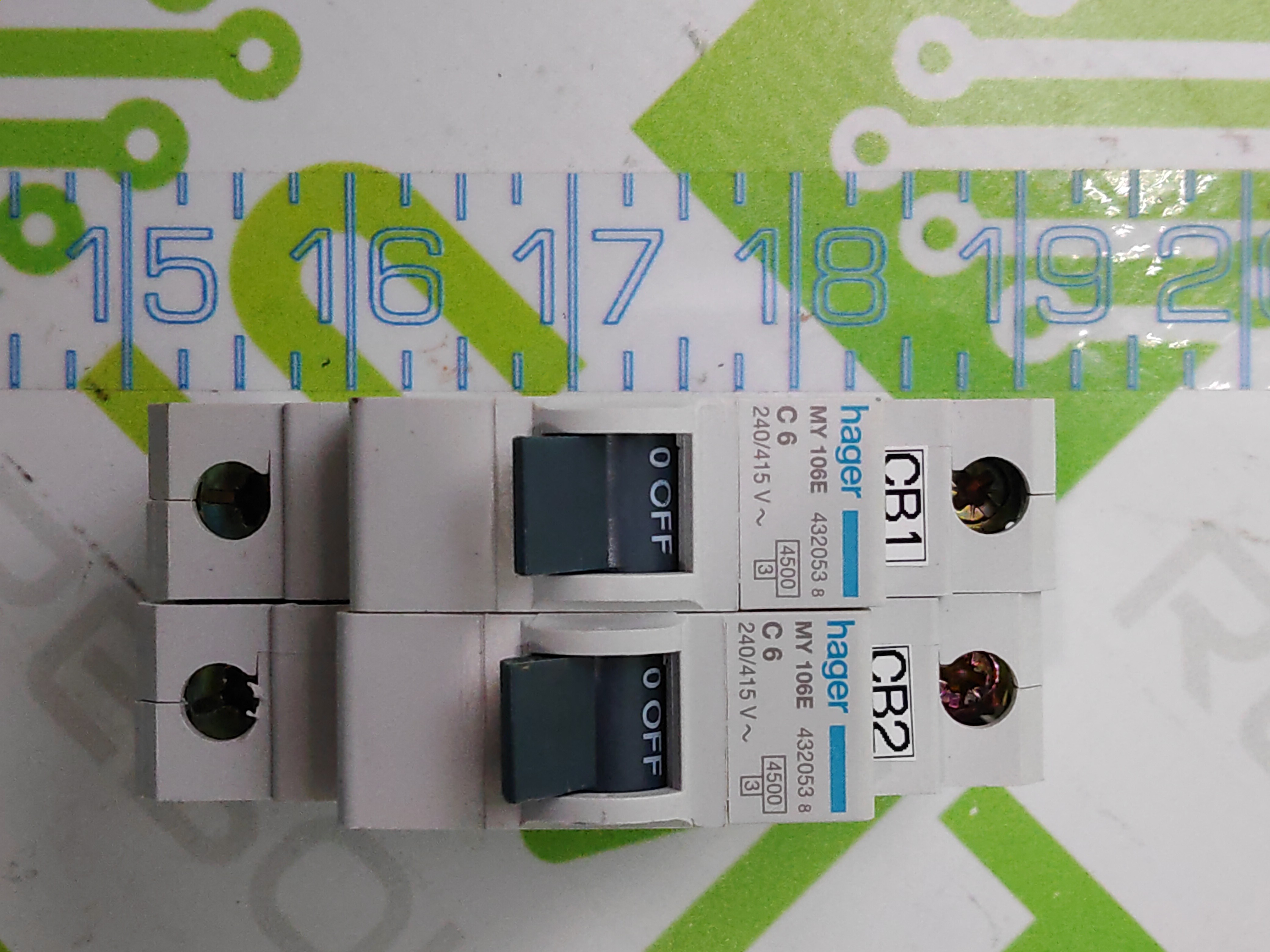 Used HAGER MY 106E C 6 CIRCUIT BREAKER