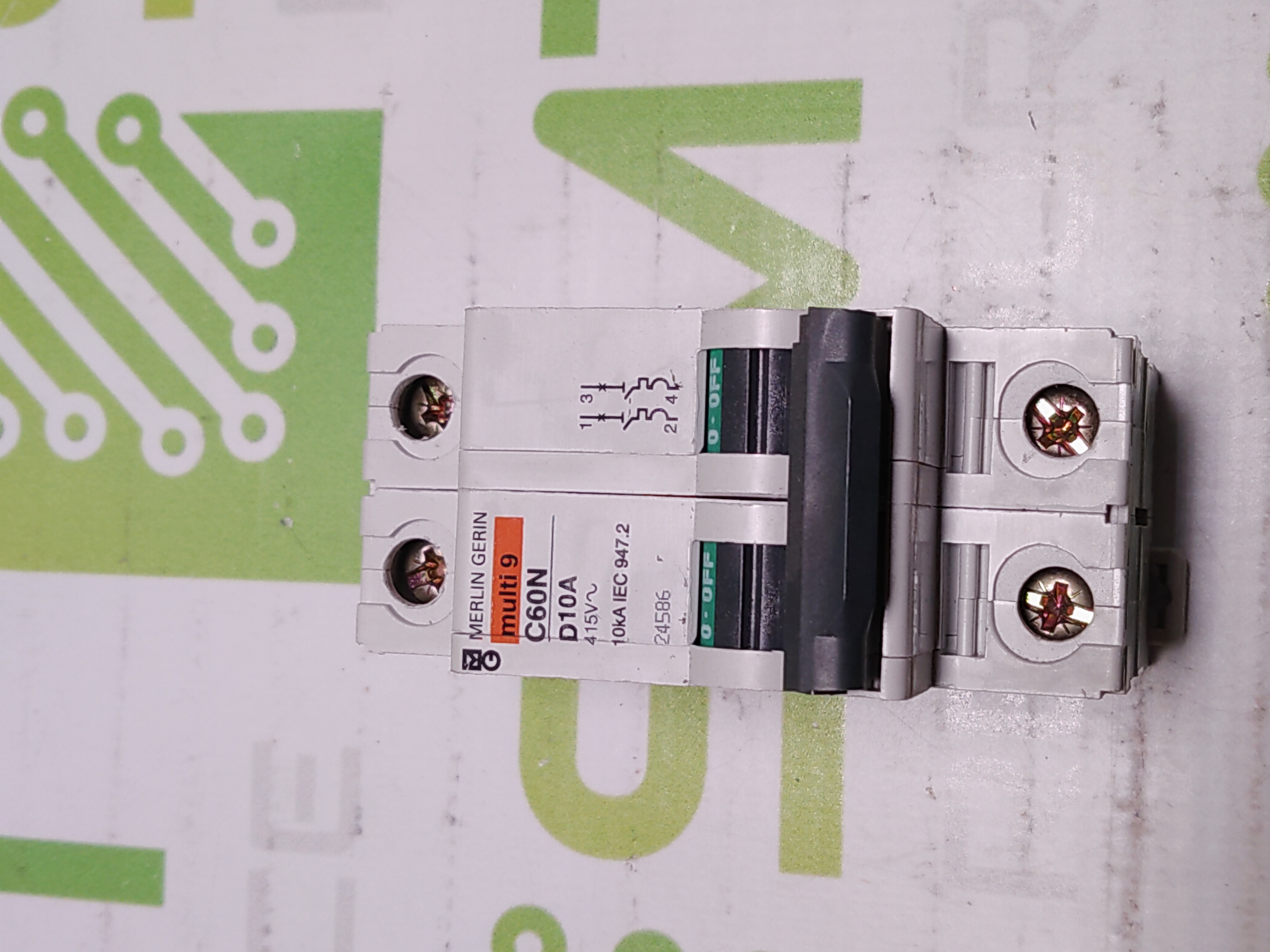 Used MERLIN GERIN MULTI 9 C60N D10A 415V 2-POLE CIRCUIT BREAKER