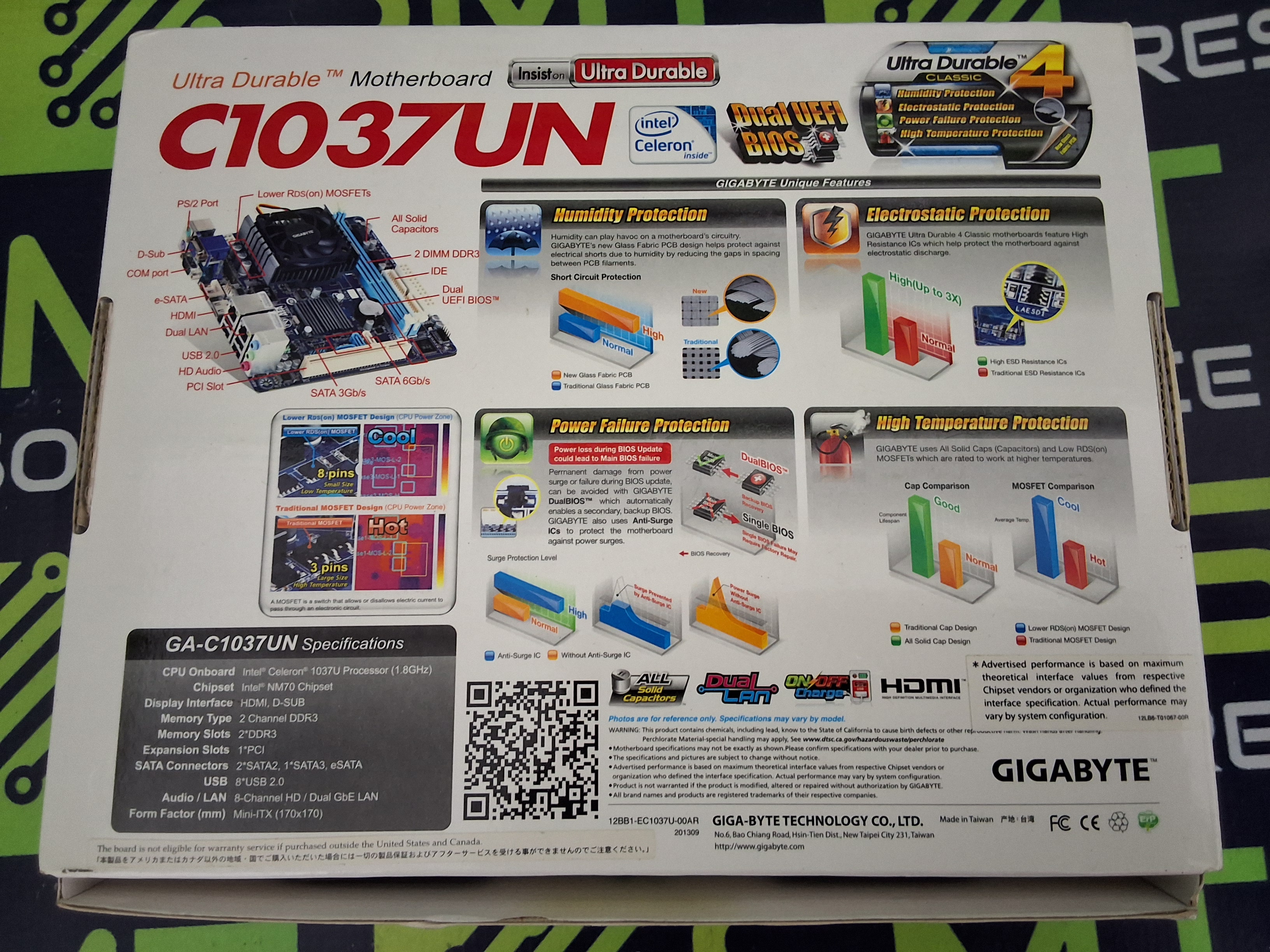 GIGABYTE GA-C1037UN ULTRA DURABLE MOTHERBOARD - BRAND NEW