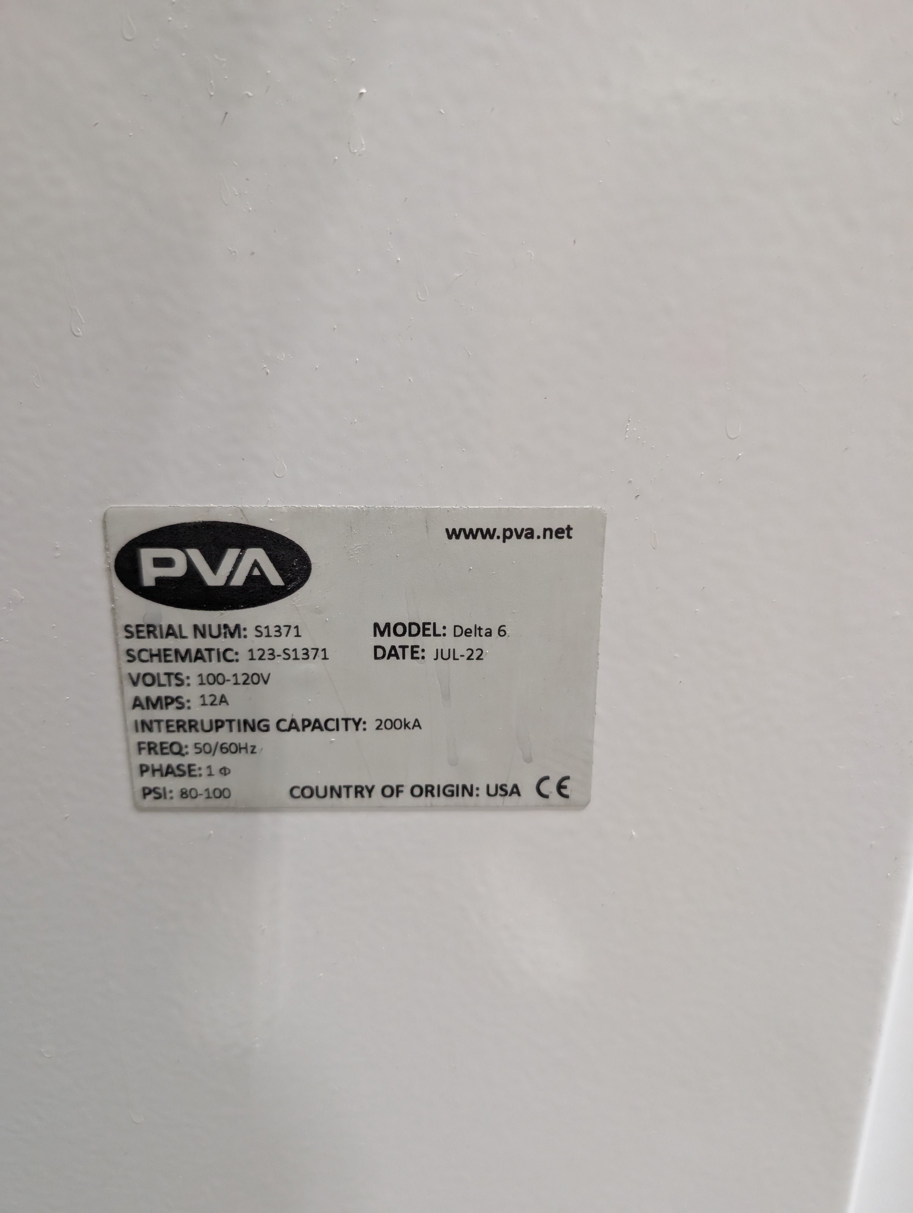 Used PVA Delta 6 Conformal Coating & Dispensing System