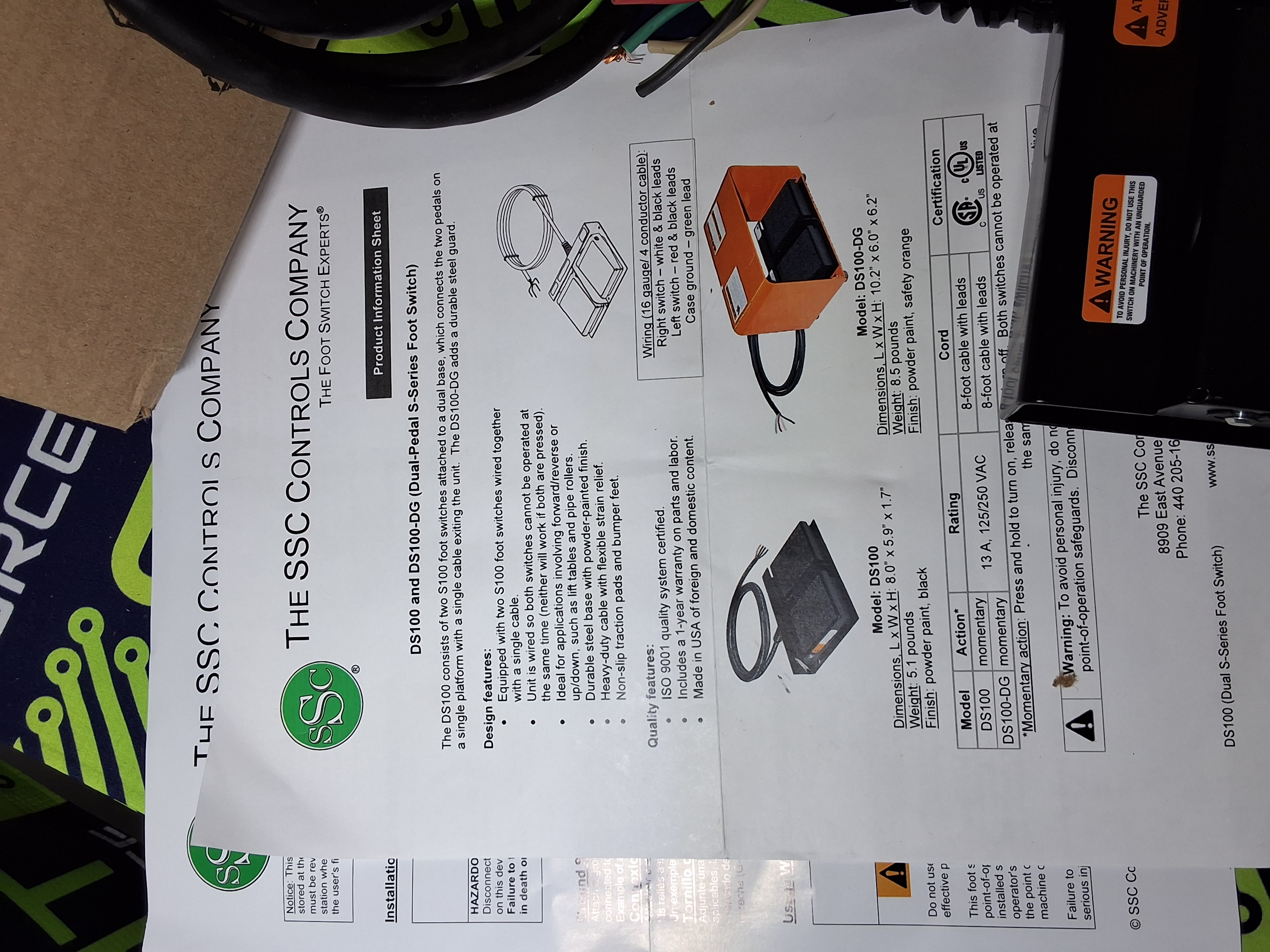 SSC Controls DS100 Dual Foot Switch