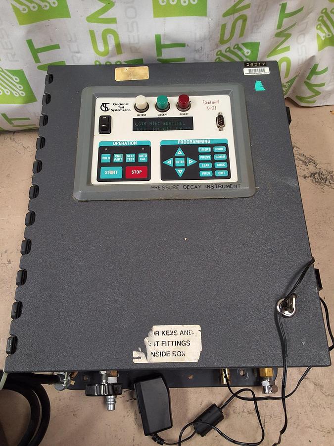 Used CINCINNATI TEST SYSTEMS SENTINEL I-21 PRESSURE DECAY LEAK TESTER / INSTRUMENT