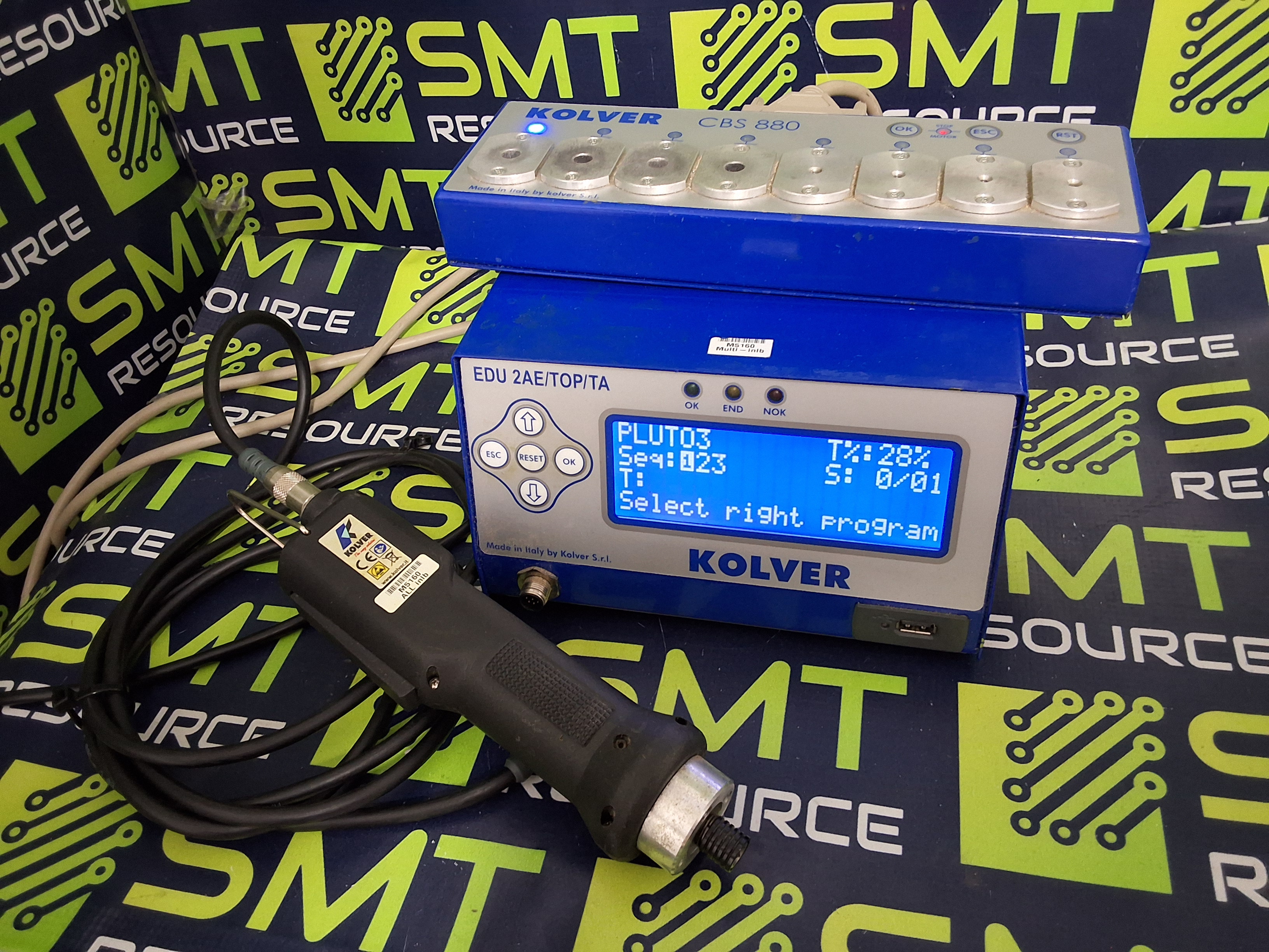 Used KOLVER EDU 2AE/TOP/TA POWER SUPPLY WITH KOLVER CBS 880 & KOLVER PLUTO 3D/TA ELECTRIC TORQUE SCREWDRIVER