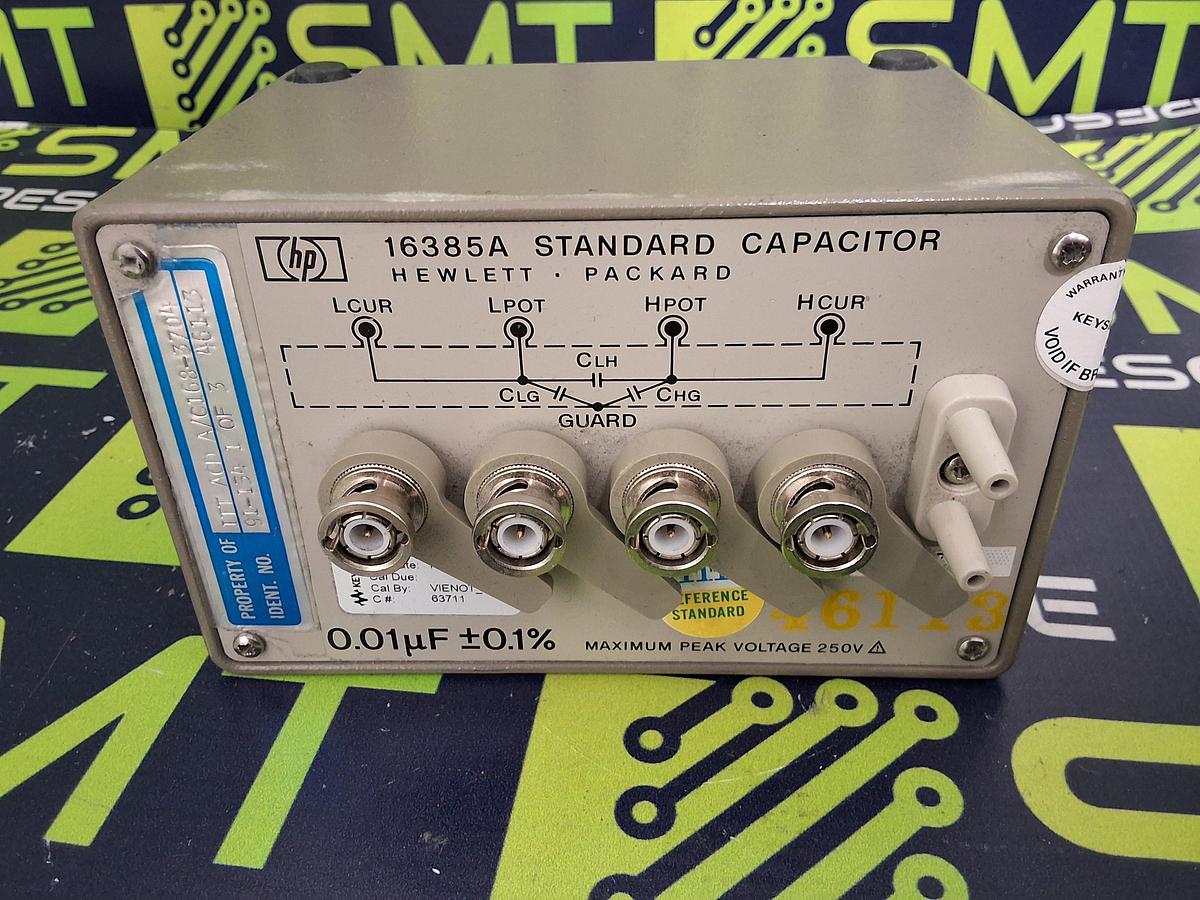 Used HP HEWLETT PACKARD 16385A STANDARD AIR CAPACITOR 0.01 µF ±0.1% 250V