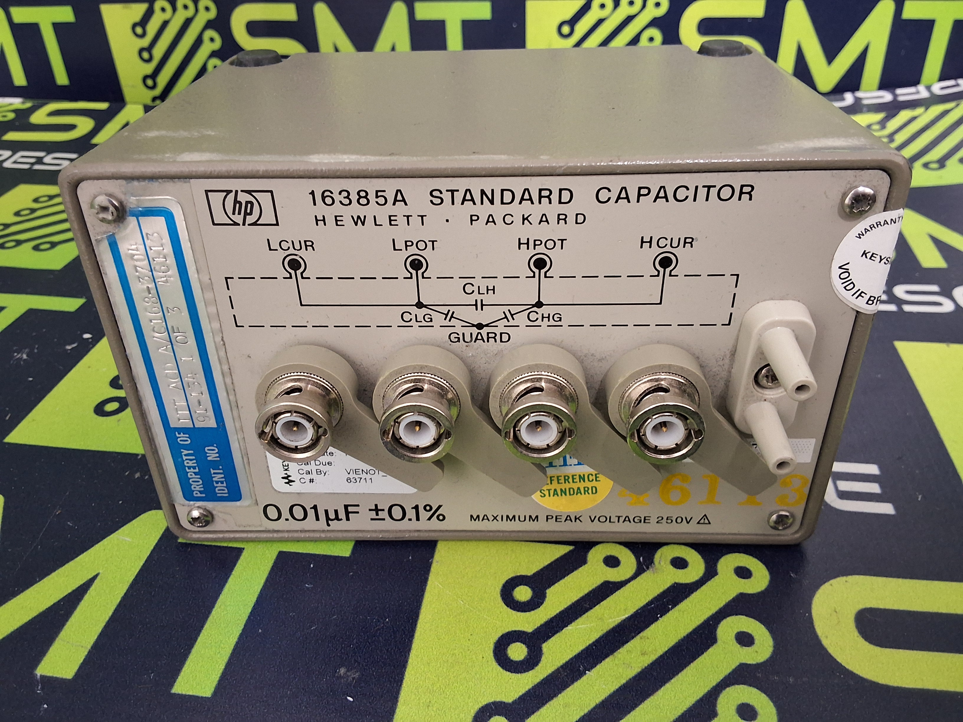 Used HP HEWLETT PACKARD 16385A STANDARD AIR CAPACITOR 0.01 µF ±0.1% 250V