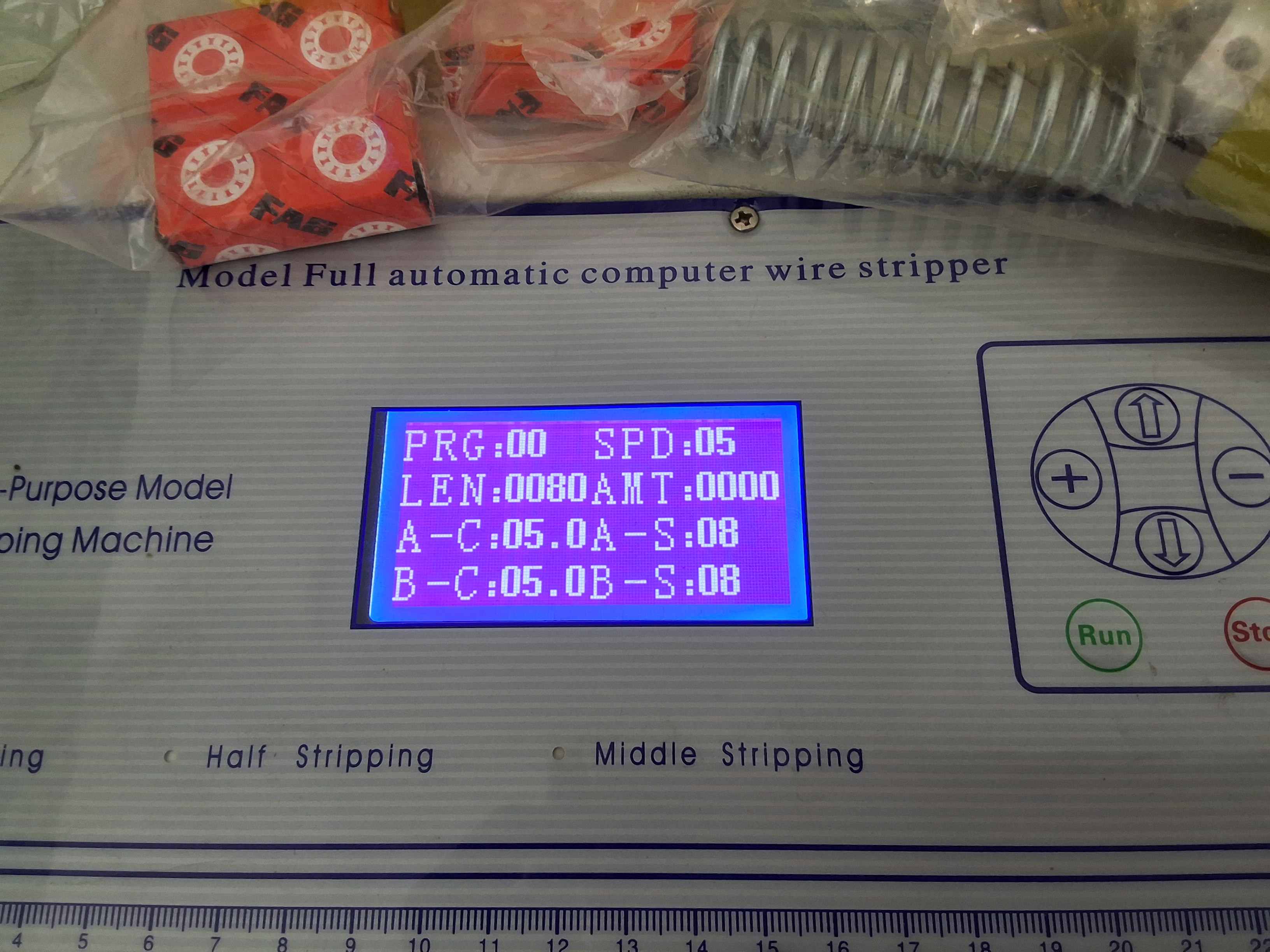 Used MODEL FULL AUTOMATIC COMPUTER WIRE STRIPPER WITH PARTS & ACCESSORIES