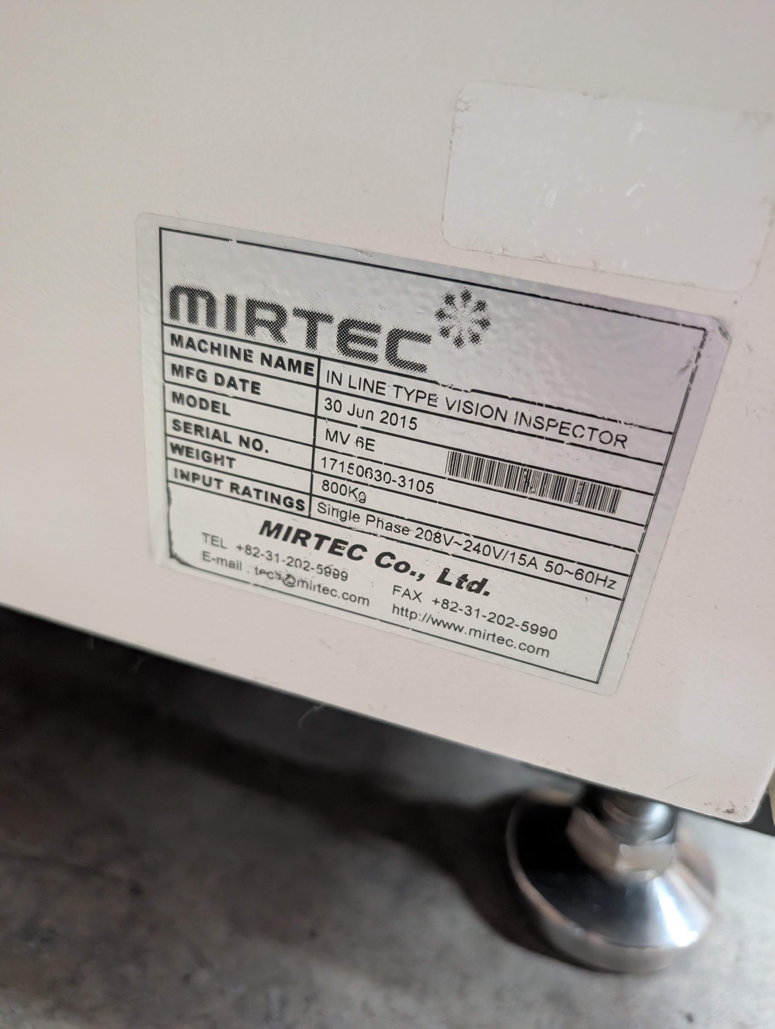 Used Mirtec MV-6E AOI