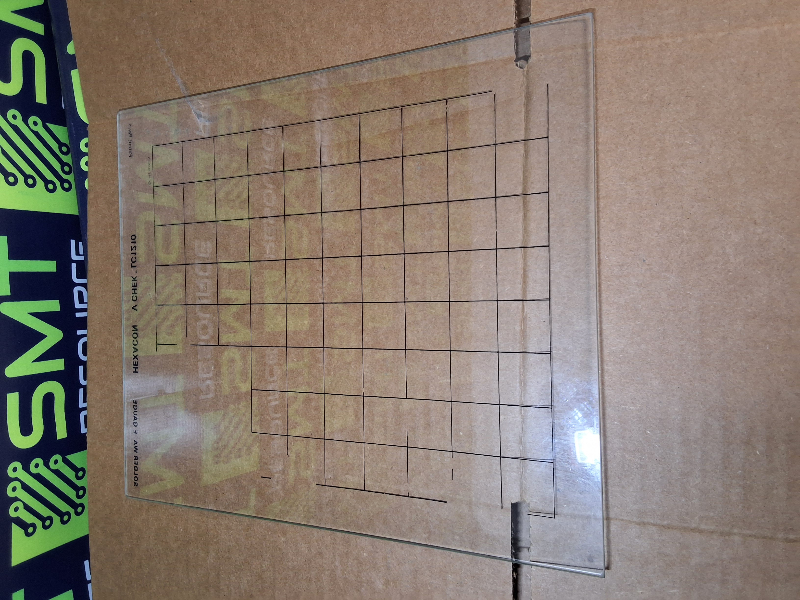 Used HEXACON LC1210 LEV CHEK WAVE SOLDERING GLASS GAUGE 12 x 10 x 1/8