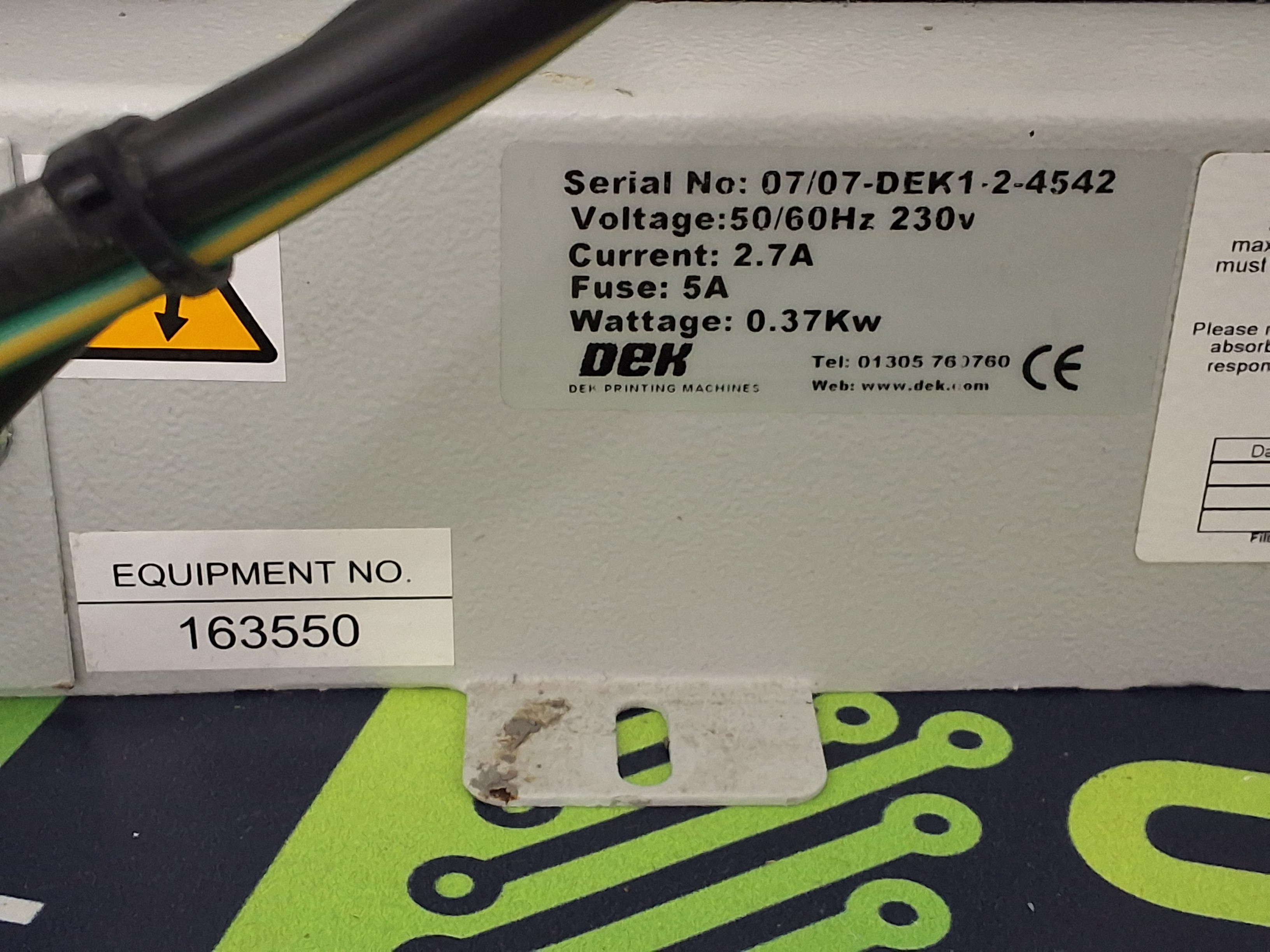 Used DEK 163552 SCREEN PRINTER VACUUM PUMP ASSEMBLY 163550