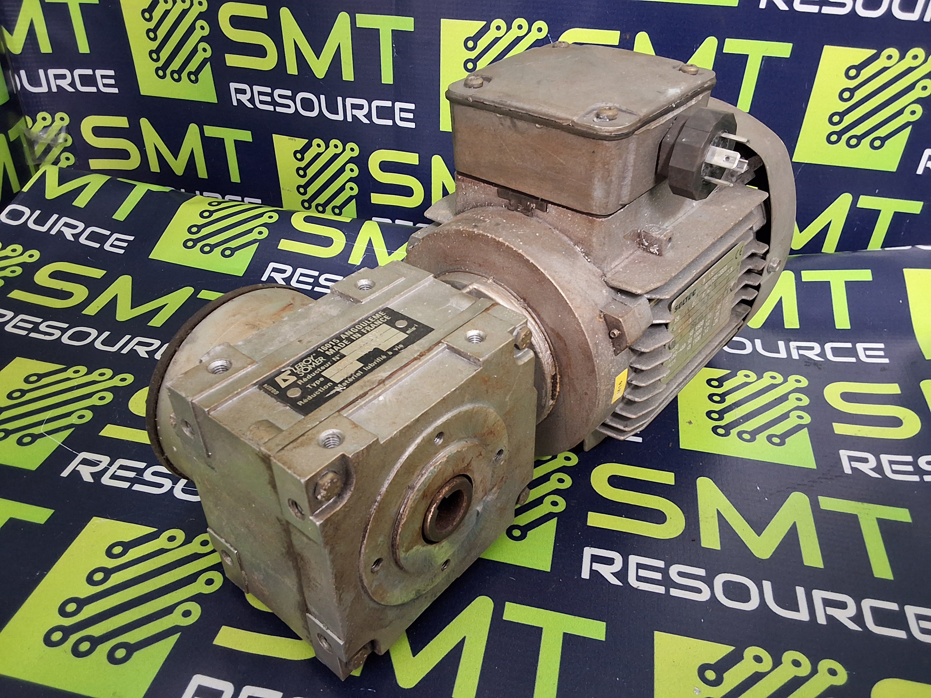 Used SOLTEC 3 LS71 MOTOR WITH LEROY SOMER MVDE M00C GEARBOX / GEAR REDUCER