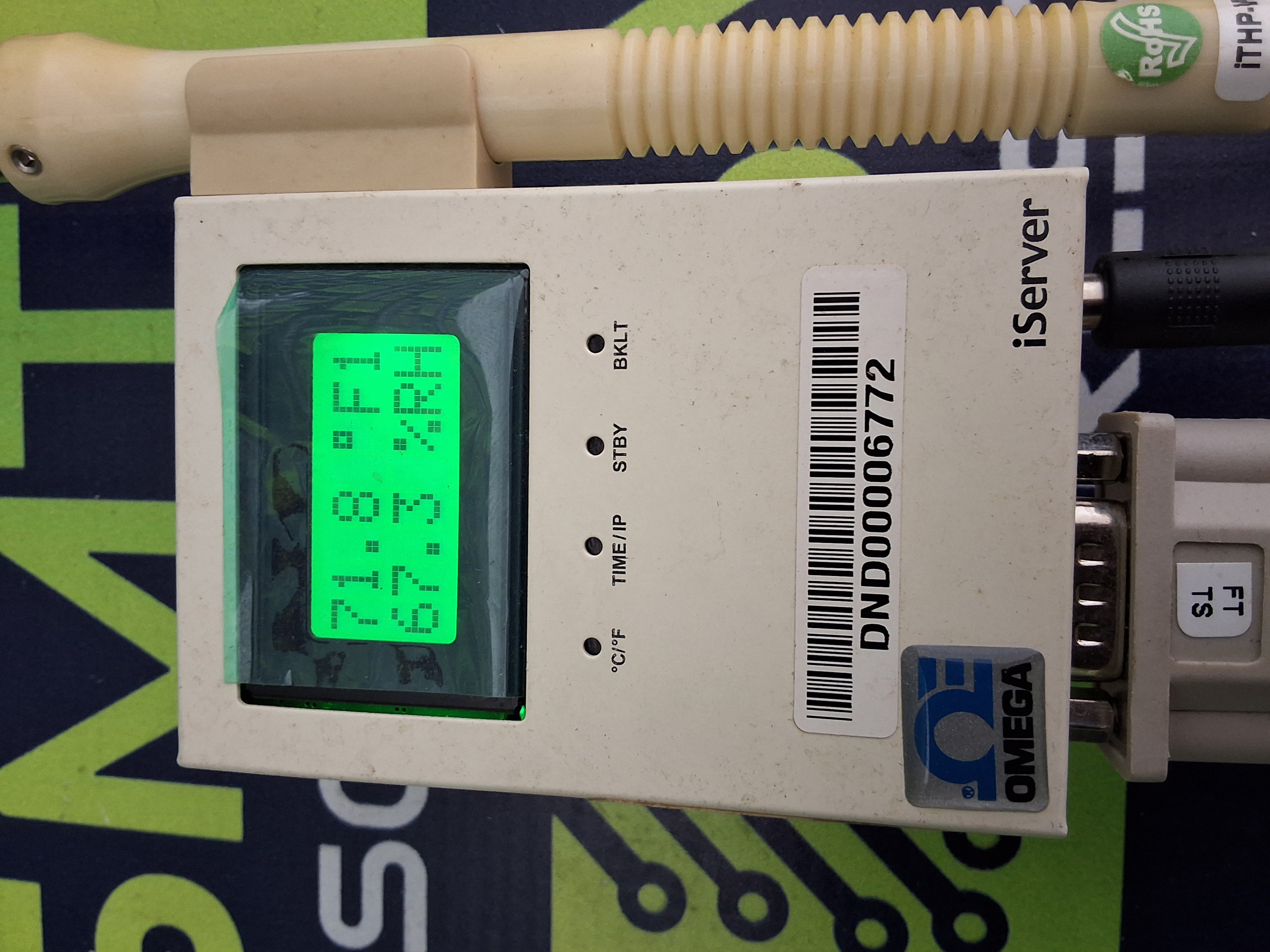 Used OMEGA iTHX-SD iServer MicroServer WITH 4GB SD CARD, POWER SUPPLY AND iTHP-W-6 PROBE