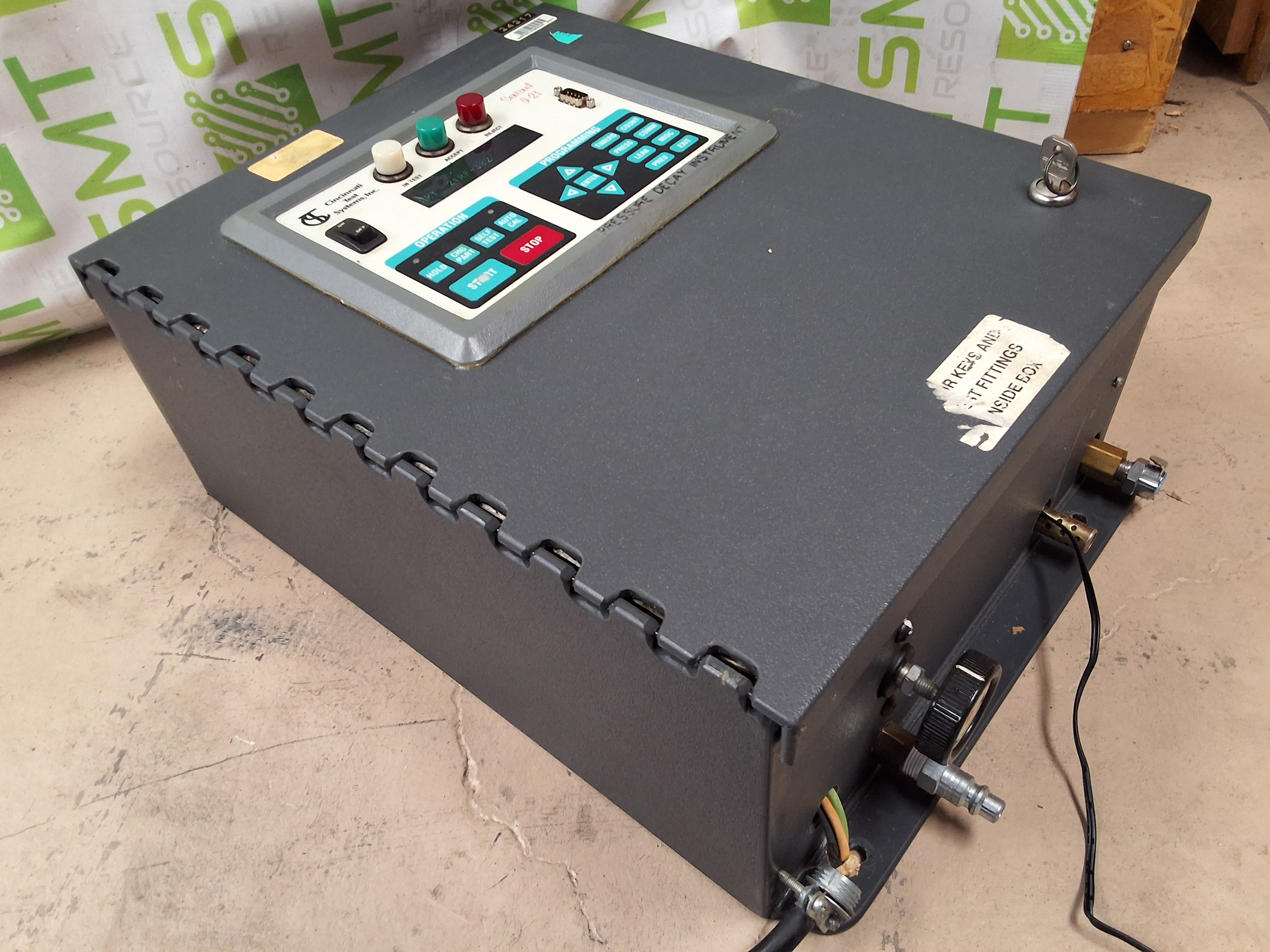 Used CINCINNATI TEST SYSTEMS SENTINEL I-21 PRESSURE DECAY LEAK TESTER / INSTRUMENT