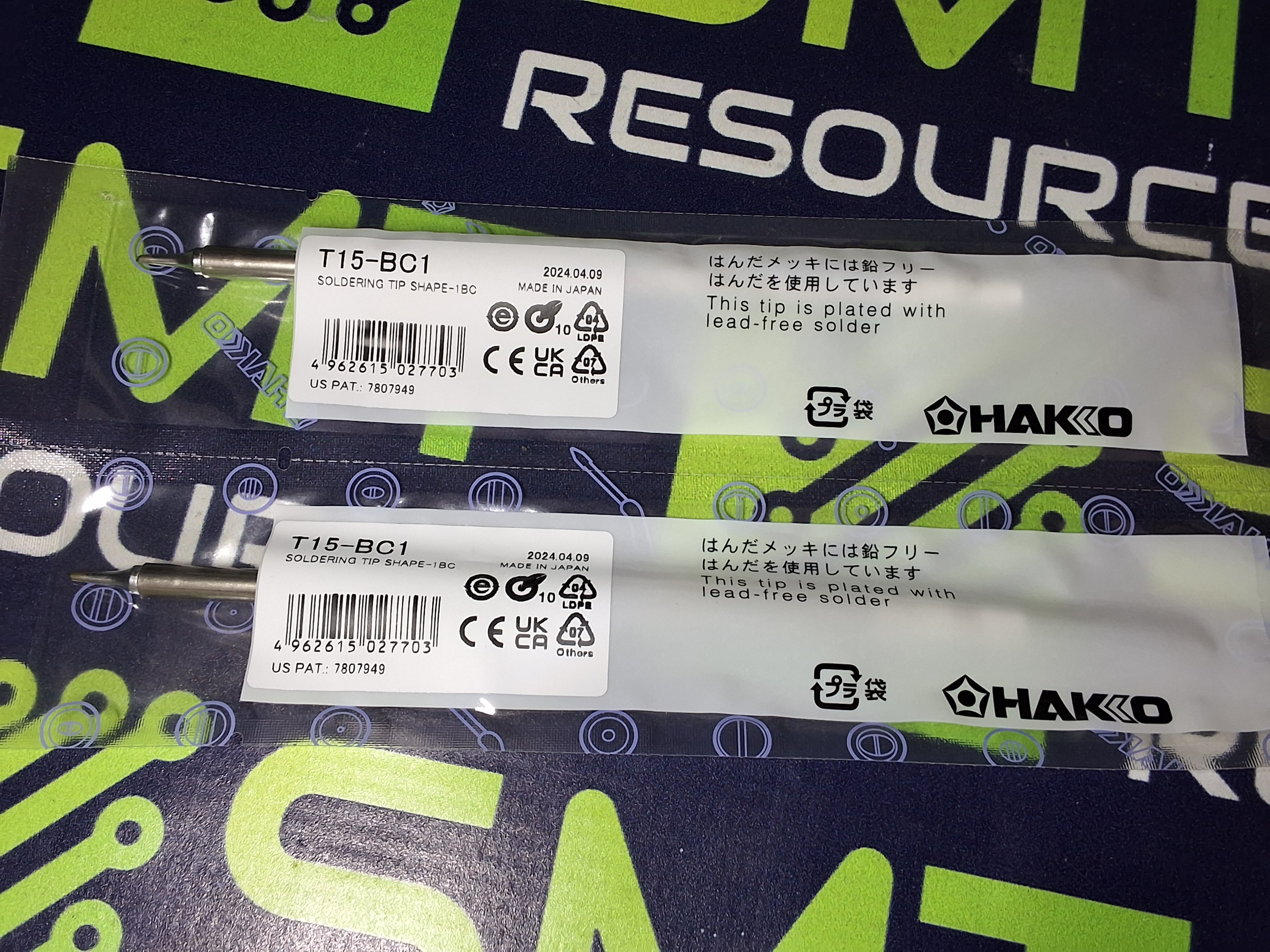 HAKKO T15-BC1 SOLDERING TIP; BEVEL 1 x 15mm - BRAND NEW