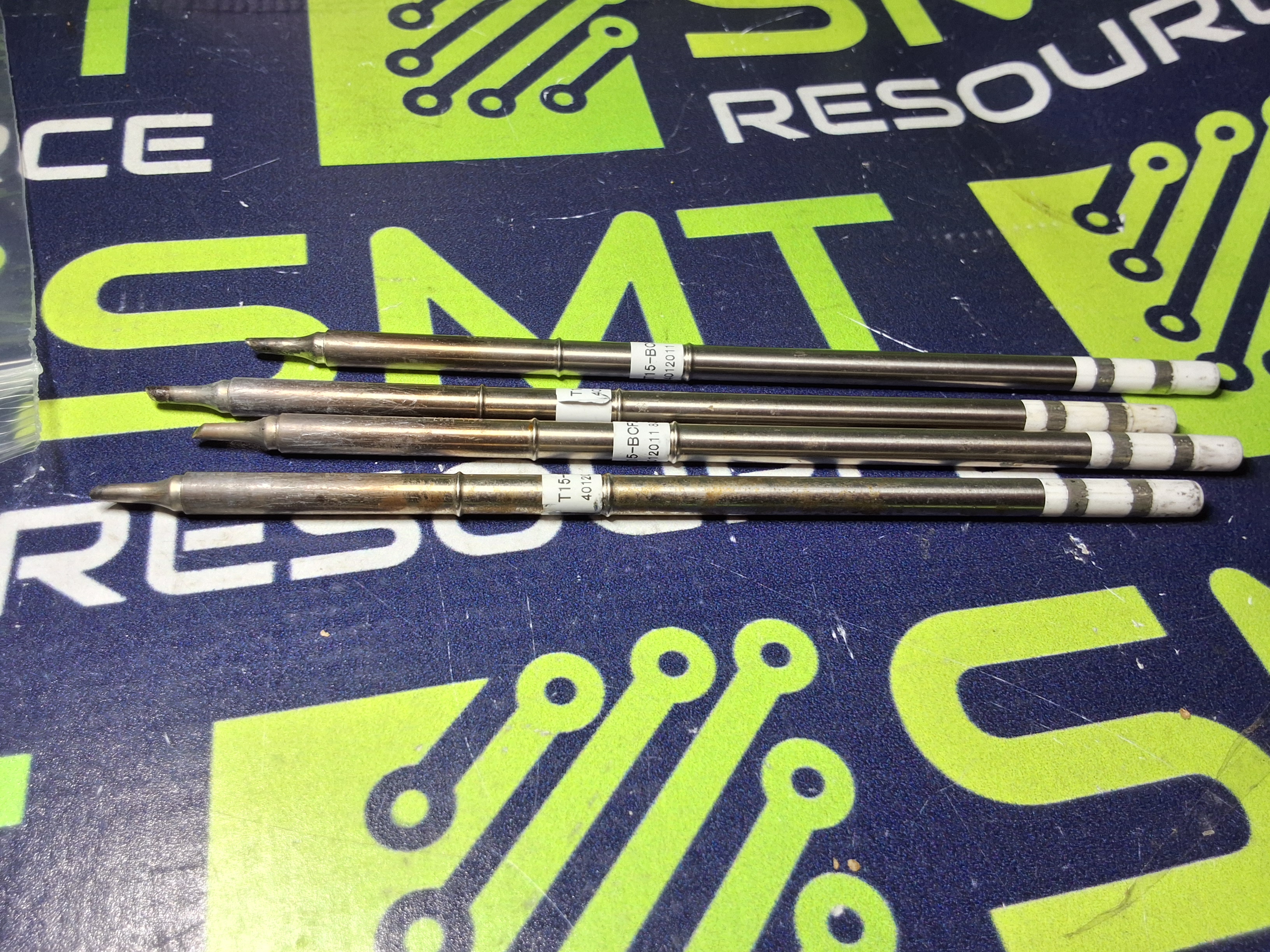 Used HAKKO T15-BCF2 SOLDERING TIP; BEVEL 2mm/45° x 11.5mm - LOT OF 4